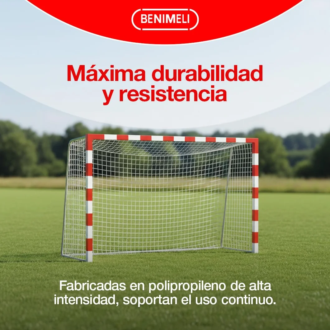 Red Porteria Pack 2 Unidades | Red Porterias de Futbol 100x100mm Balonmano, Entrenamiento, y Futbol Sala | 3x2x1M, Red Blanca Resistente para Interior y Exterior (No Incluye Portería)