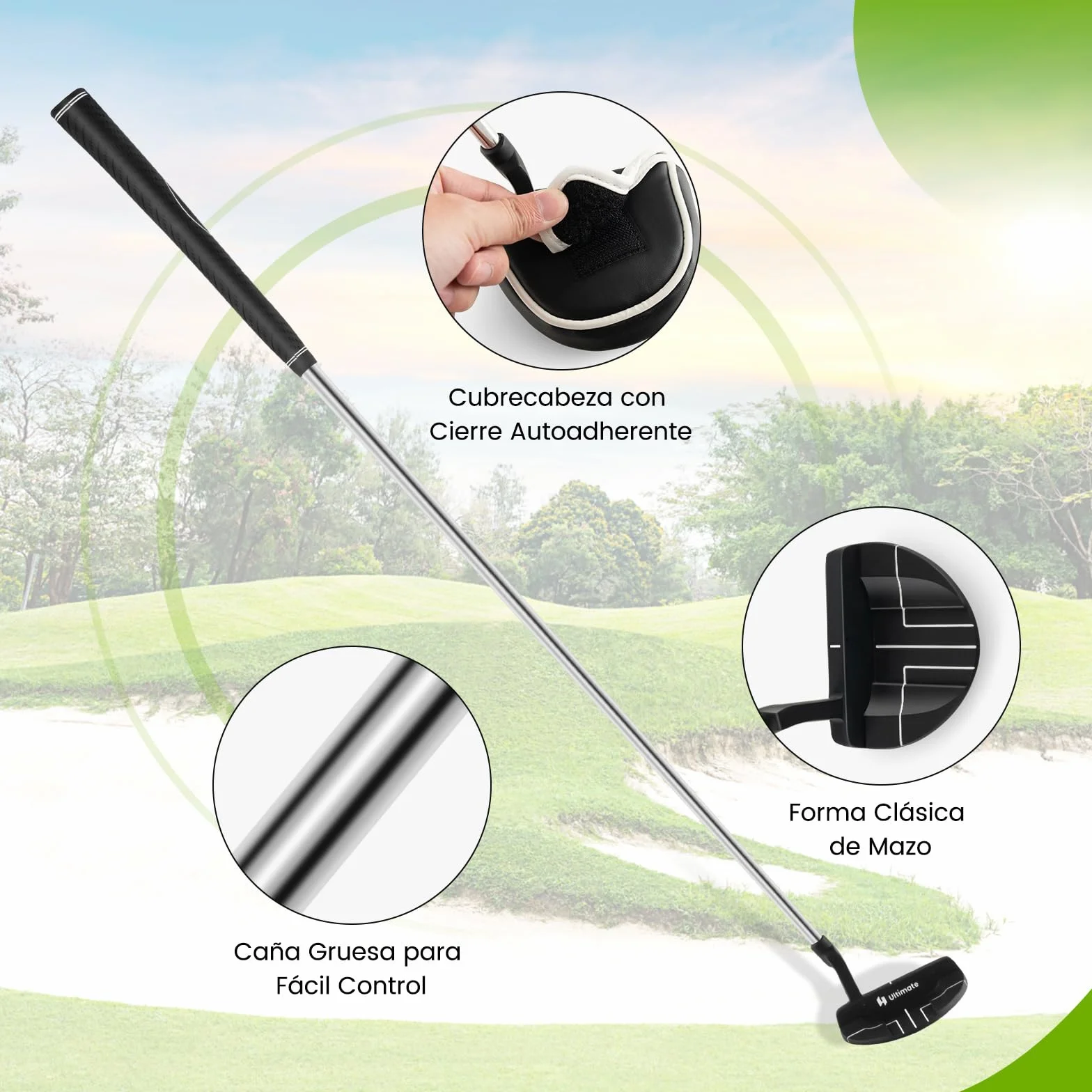 COSTWAY Putter Golf Mazo 89 CM Líneas de Alineación Palo Diestros