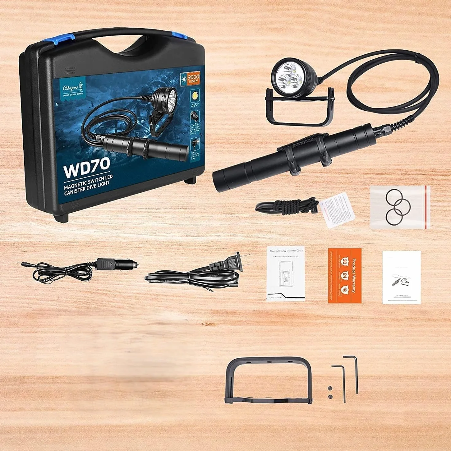 WD70 Canister luz de Buceo 3000 lúmenes Linterna de Buceo