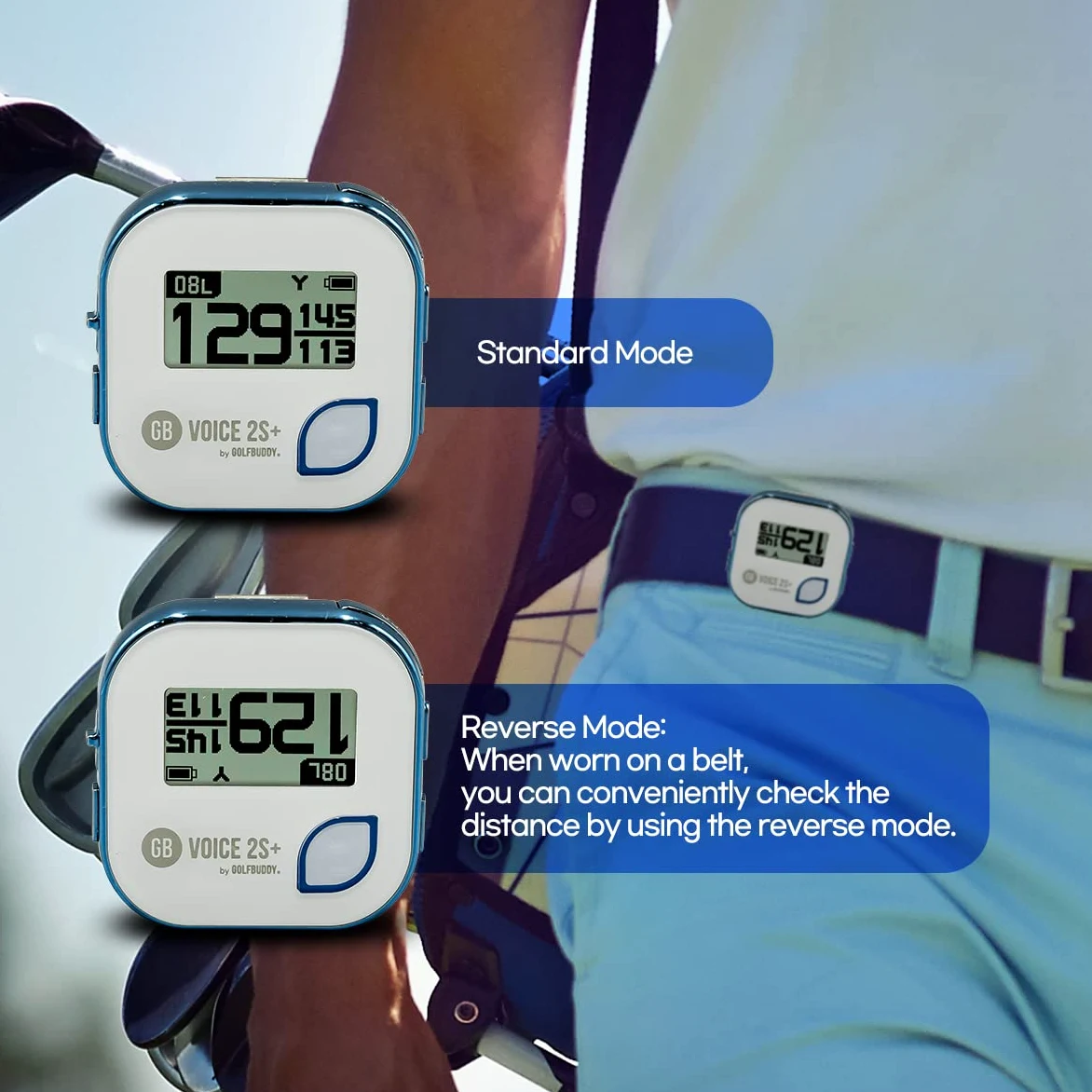 GolfBuddy Voice 2 Golf GPS/telémetro, Blanco/Azul