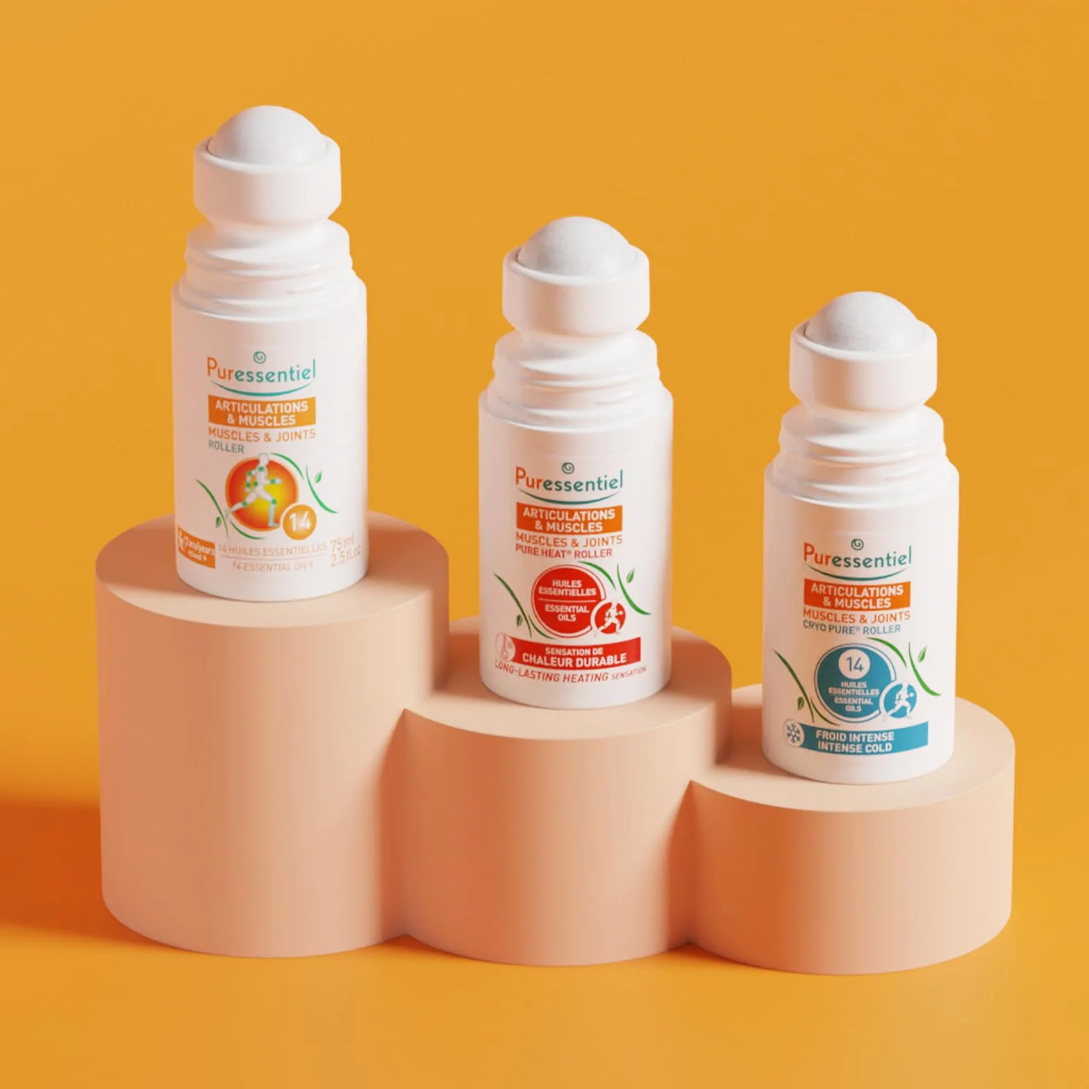 Puressentiel Roller Articulaciones y Músculos 14 Aceites Esenciales 99,9% Natural 75 ml