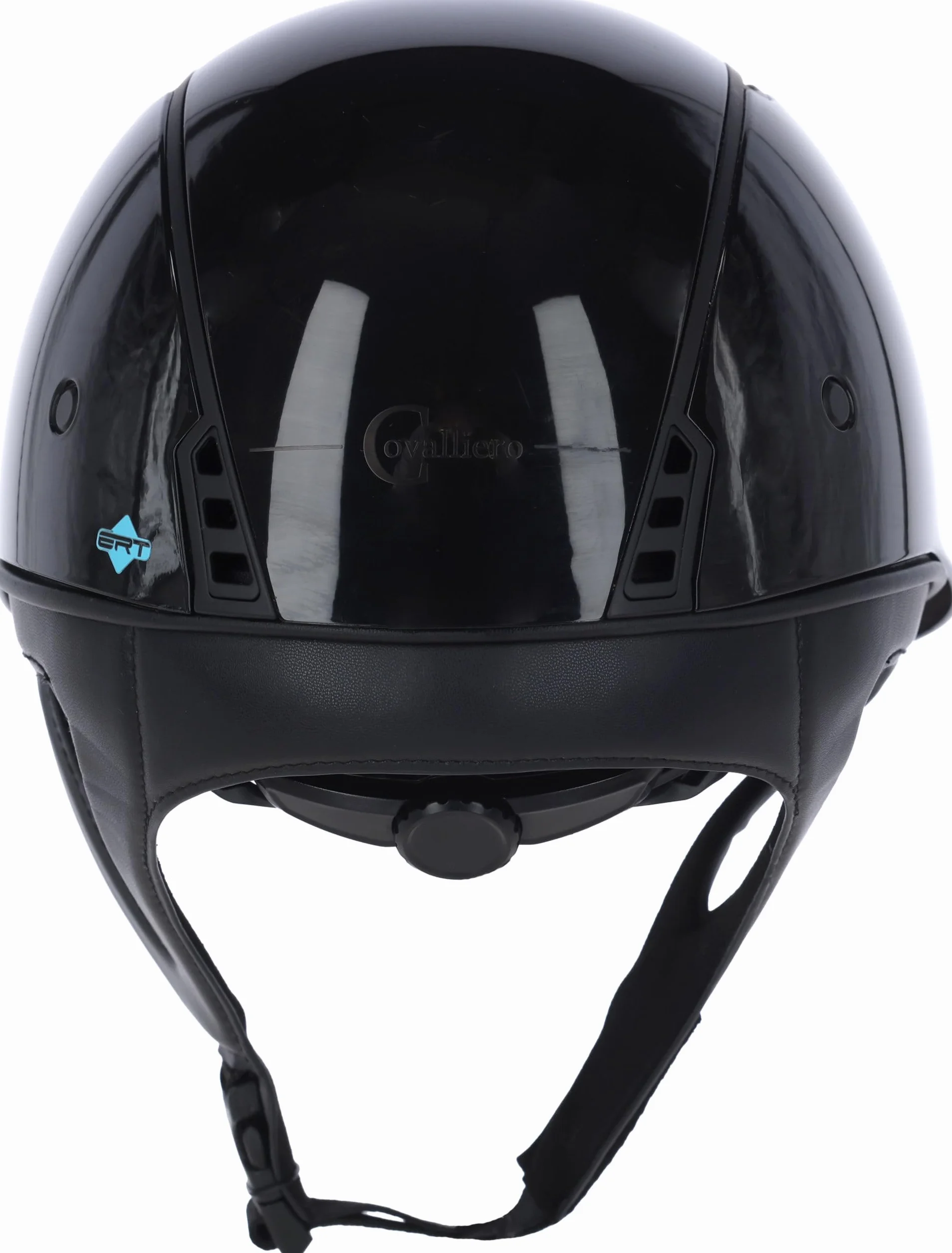 Covalliero Casco de equitación Eclipse Polo, aspecto brillante, sistema de disco, seguridad ERT, excelente ventilación, forro interior extraíble, color negro, 58-61 cm