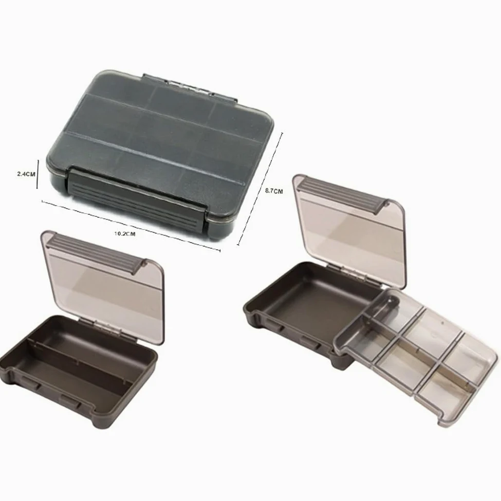 Juego de cajas de almacenamiento de pesca de carpas con báscula, 2 + 1 cajas de aparejos, múltiples compartimentos para anzuelos de aparejos, piezas pequeñas, estuche organizador de ABS verde