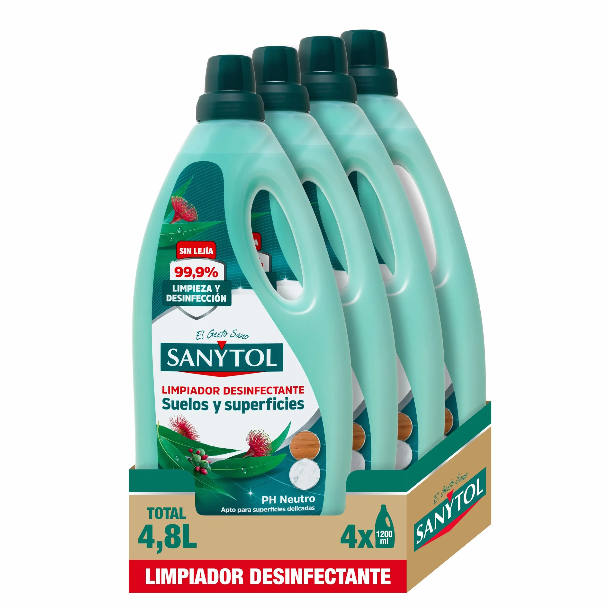 Sanytol Desinfectante Limpiahogar 4 x 1.2L Sin Lejía Eucaliptus