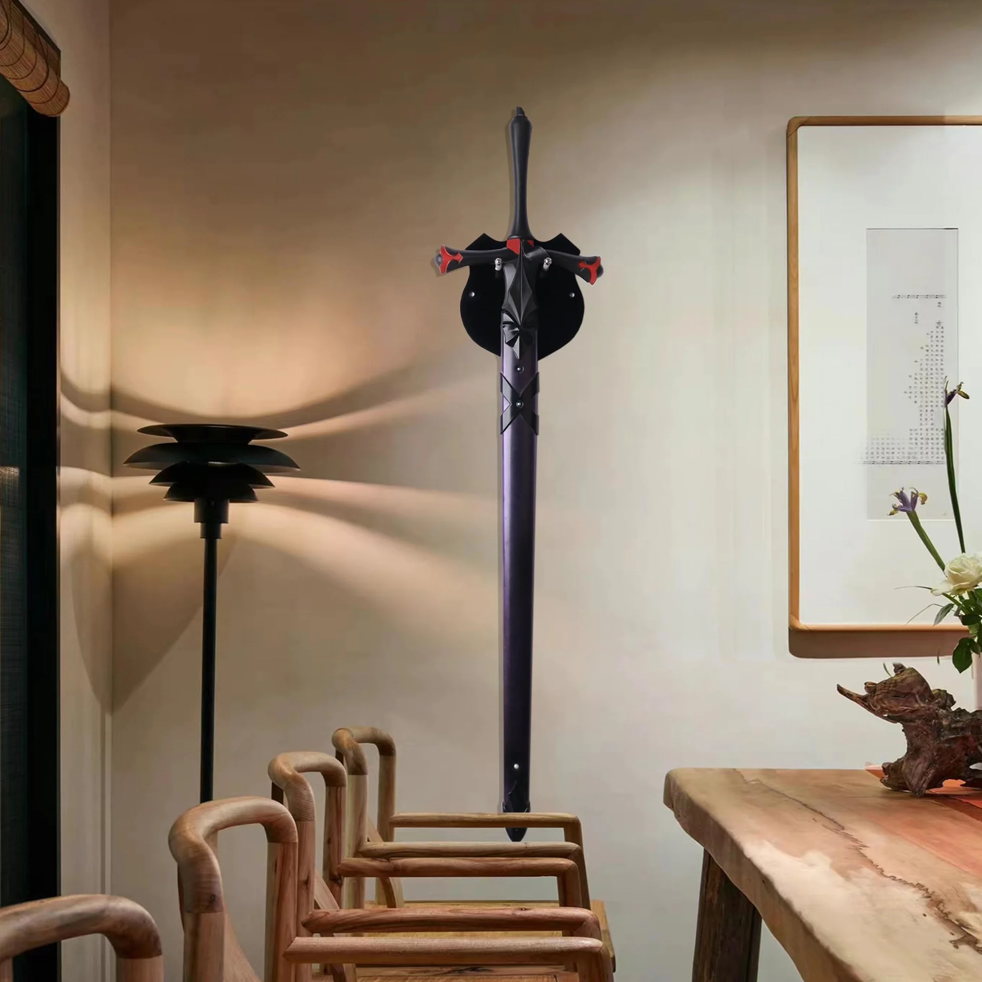 Soporte de pared para espadas acrílico, colgador de espada y hacha, exhibidor para 2 espadas