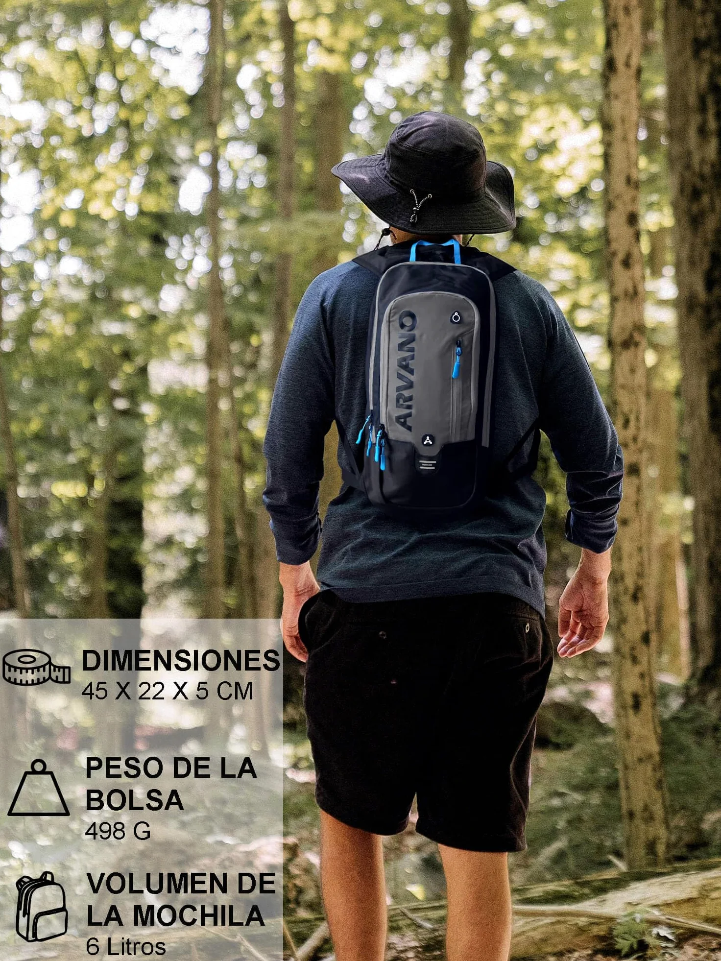 6L Mini Mochila Bicicleta Montaña Impermeable, Mochila Hidratación MTB con 2L Bolsa de Agua para Ciclismo Bici Running Trail Esquí Mochila Ligero Deportes