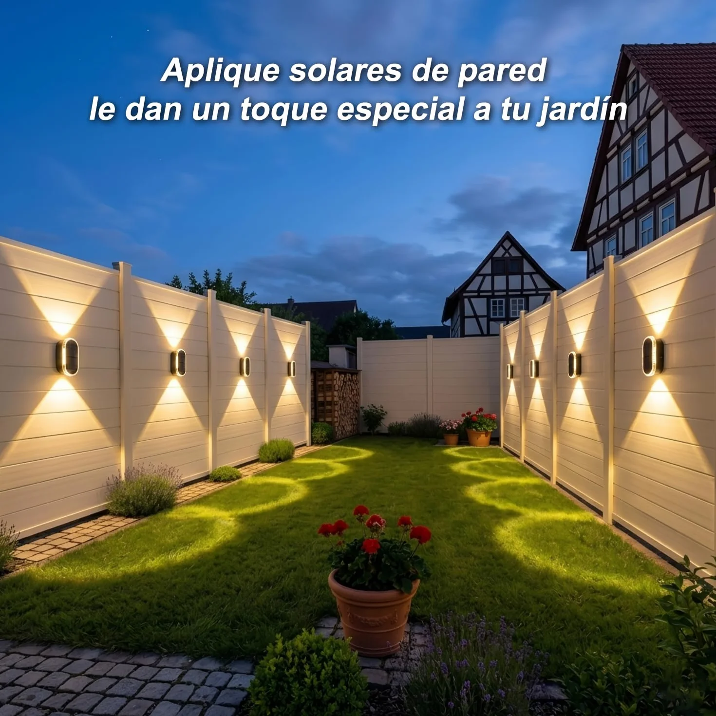 ELLASAY Aplique Solar Pared Exterior IP65 Impermeable 4 Pack