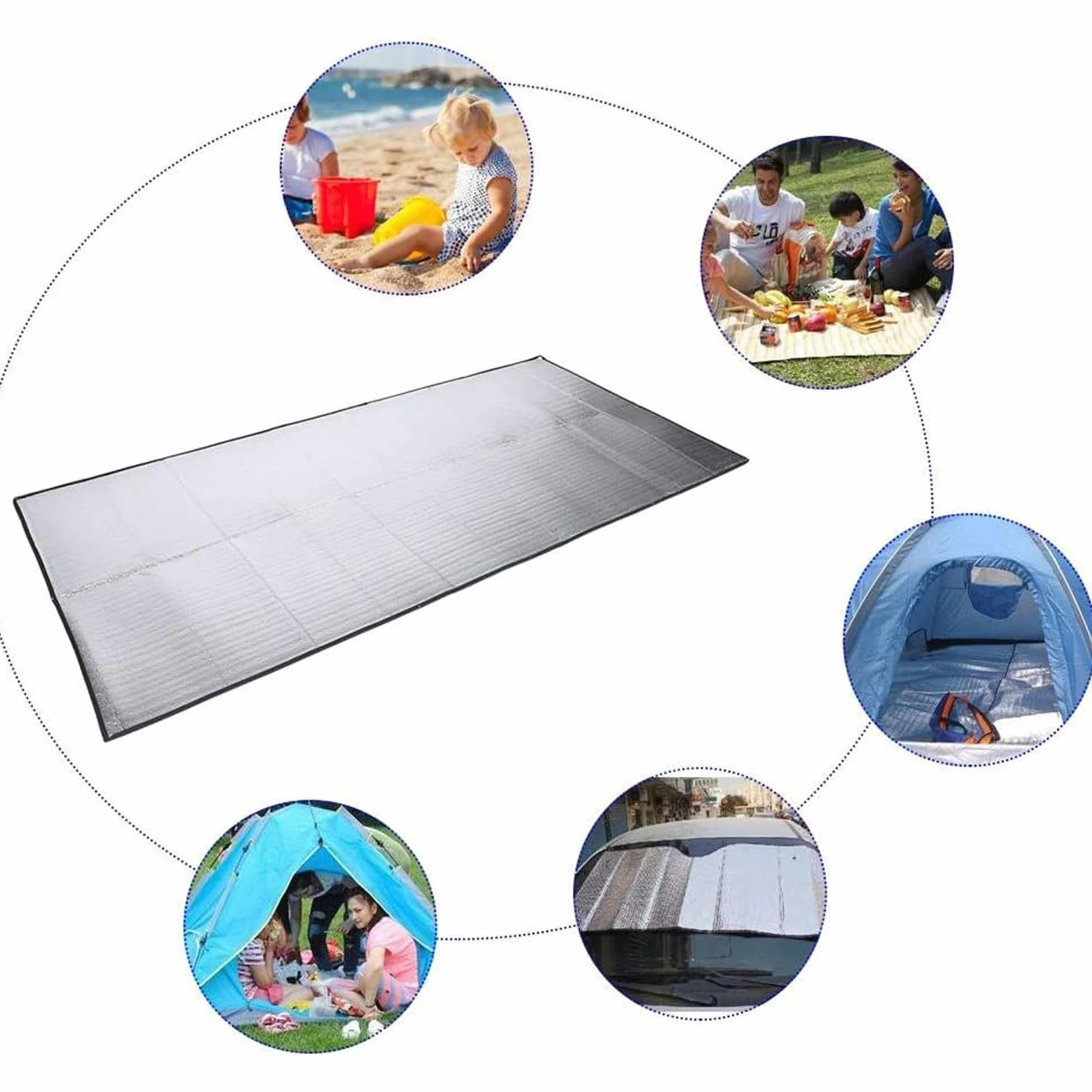 ApuaVireo&Co Colchoneta de Aluminio for Acampar, colchonetas de Espuma, colchoneta for Dormir, Manta Aislante, colchoneta Plegable for Tienda de campaña, colchoneta térmica, 9 mm de Grosor.