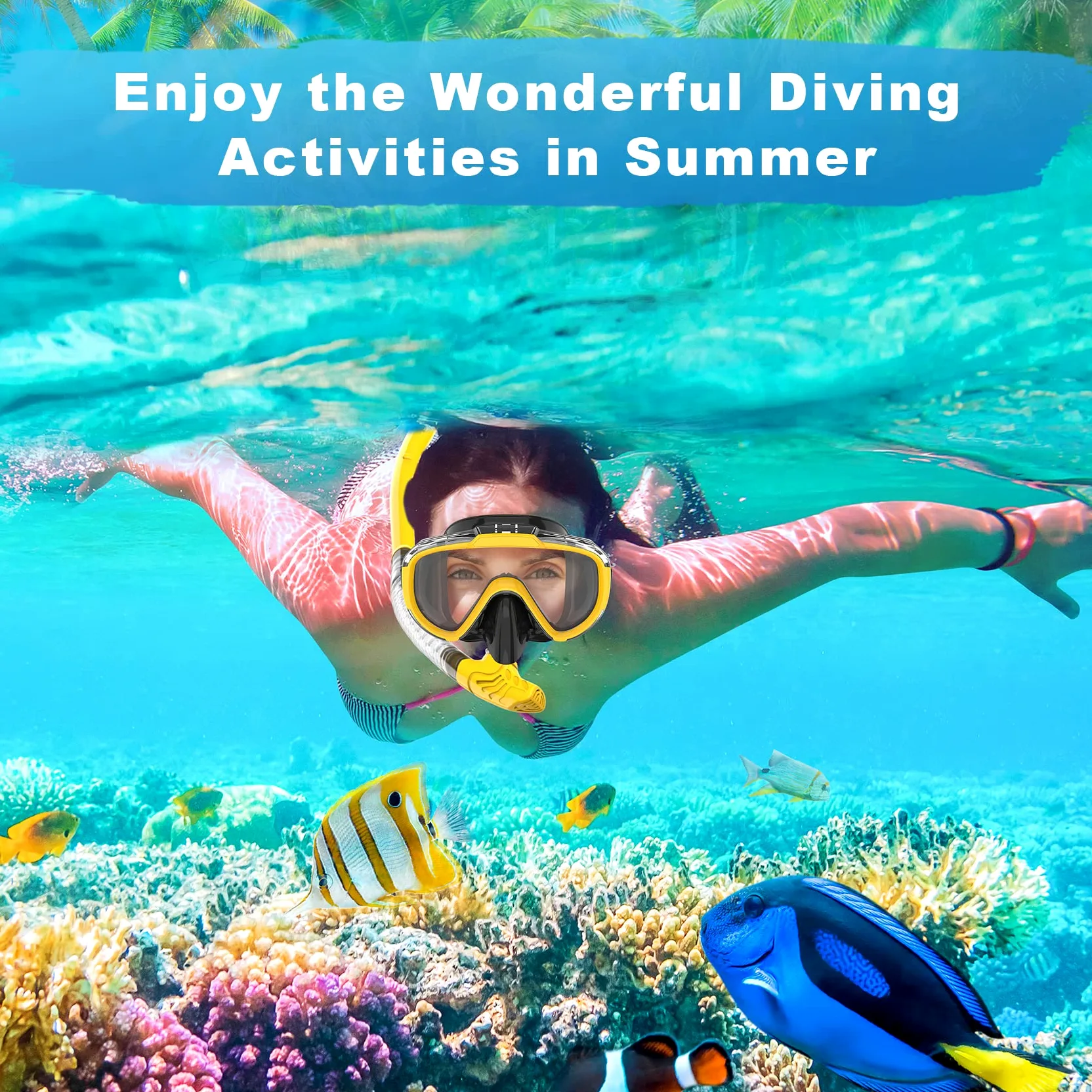 Zipoute Snorkel - Juego de esnórquel, Equipo de esnórquel para Adultos, Lente panorámica antifugas y antivaho, Juego de esnórquel Ajustable para Adultos, Kit de esnórquel de Buceo y natación