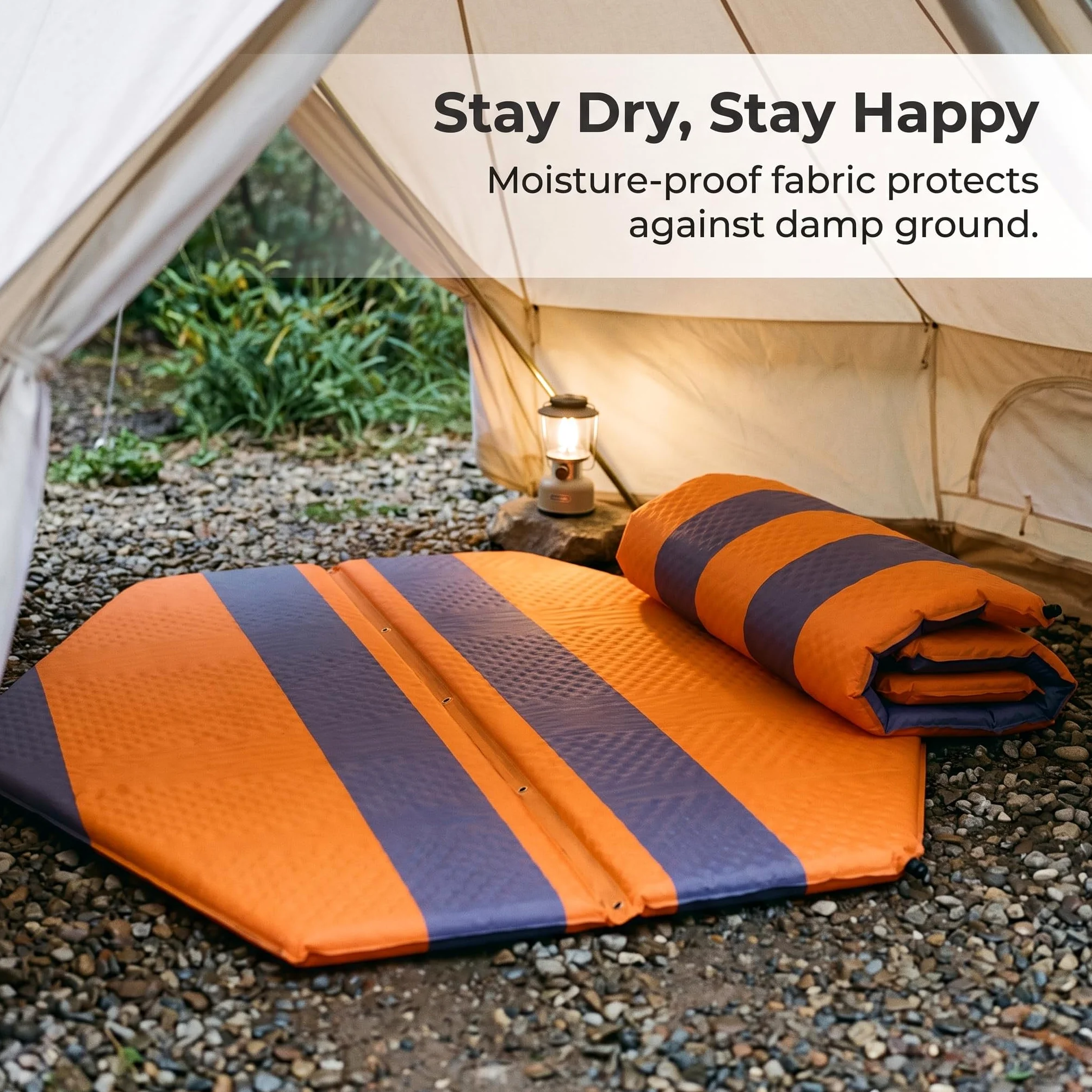 Colchón Autoinflable para Camping, Colchón Inflable para Acampar, para, Verde Oscuro, Colchoneta de Aire Hexagonal pequeña para 3-4 Personas (versión Mejorada para Tienda de campaña)