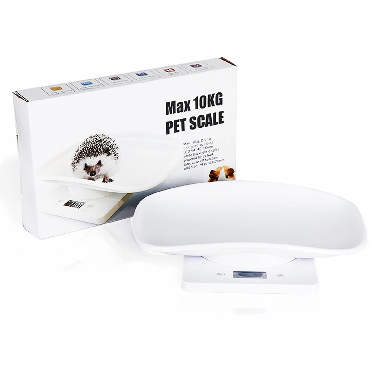 Báscula Digital Portátil para Mascotas y Bebés, 10 kg/1 g