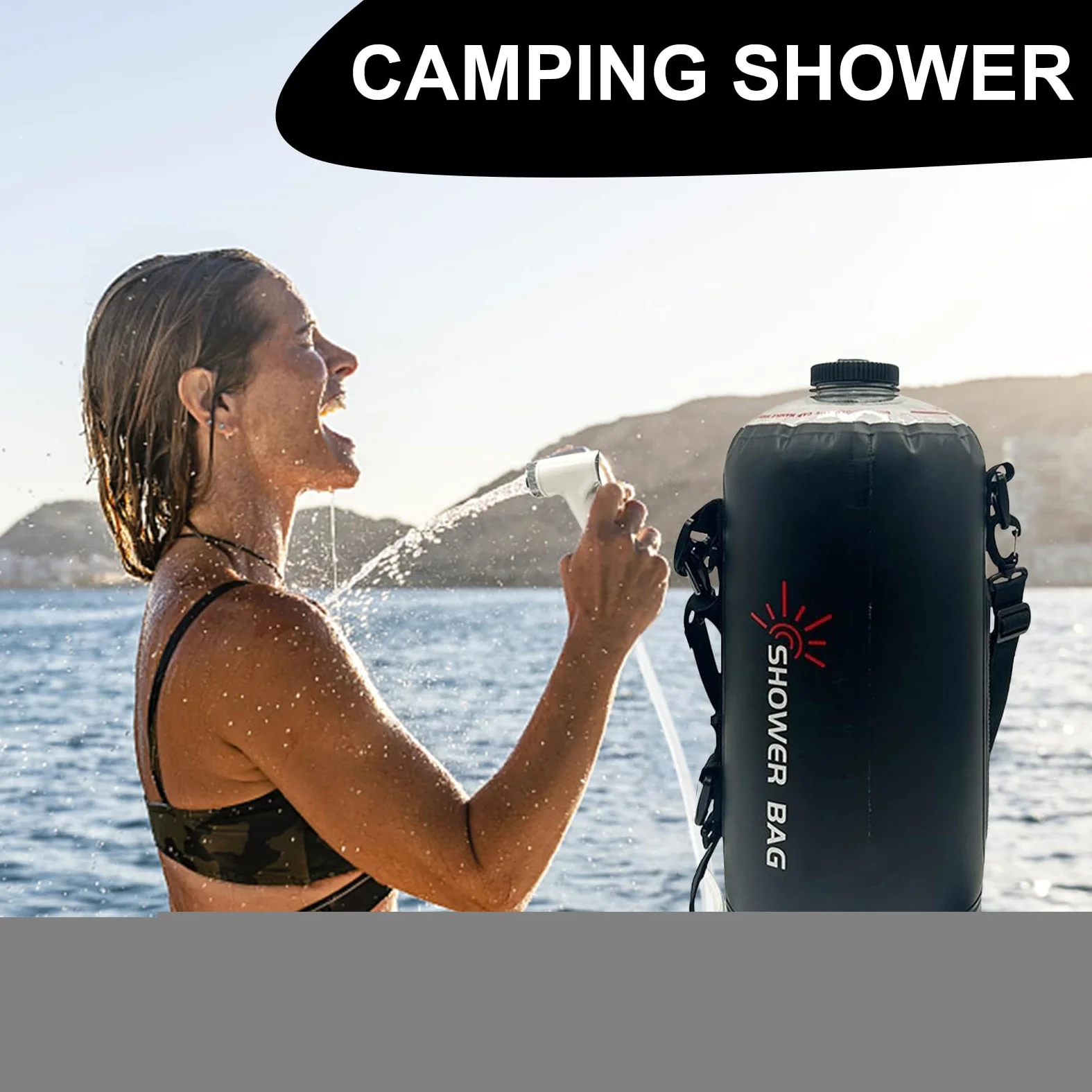 Ducha Camping Al Aire Libre 12 L Calentamiento Solar Manguera Desmontable | Duchas Solares Portátiles Para Acampar Equipo Senderismo, Playa, Natación, Accesorios Viaje, Aire Libre, Overlanding