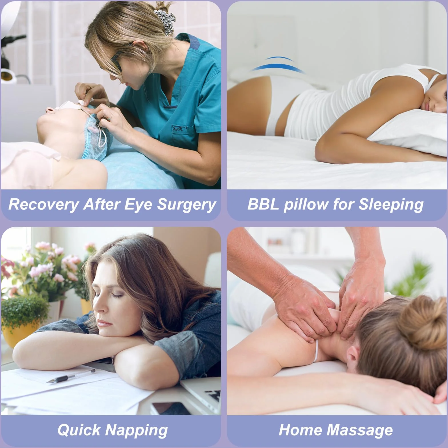 HOMCA Almohada Boca Abajo con Agujero para Desprendimiento de Retina, Almohada Facial de SPA