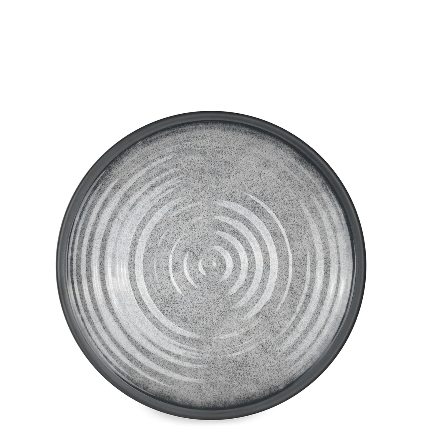 Vajilla de melamina para camping, 4 personas, color gris piedra + 4 vasos de champán Milano