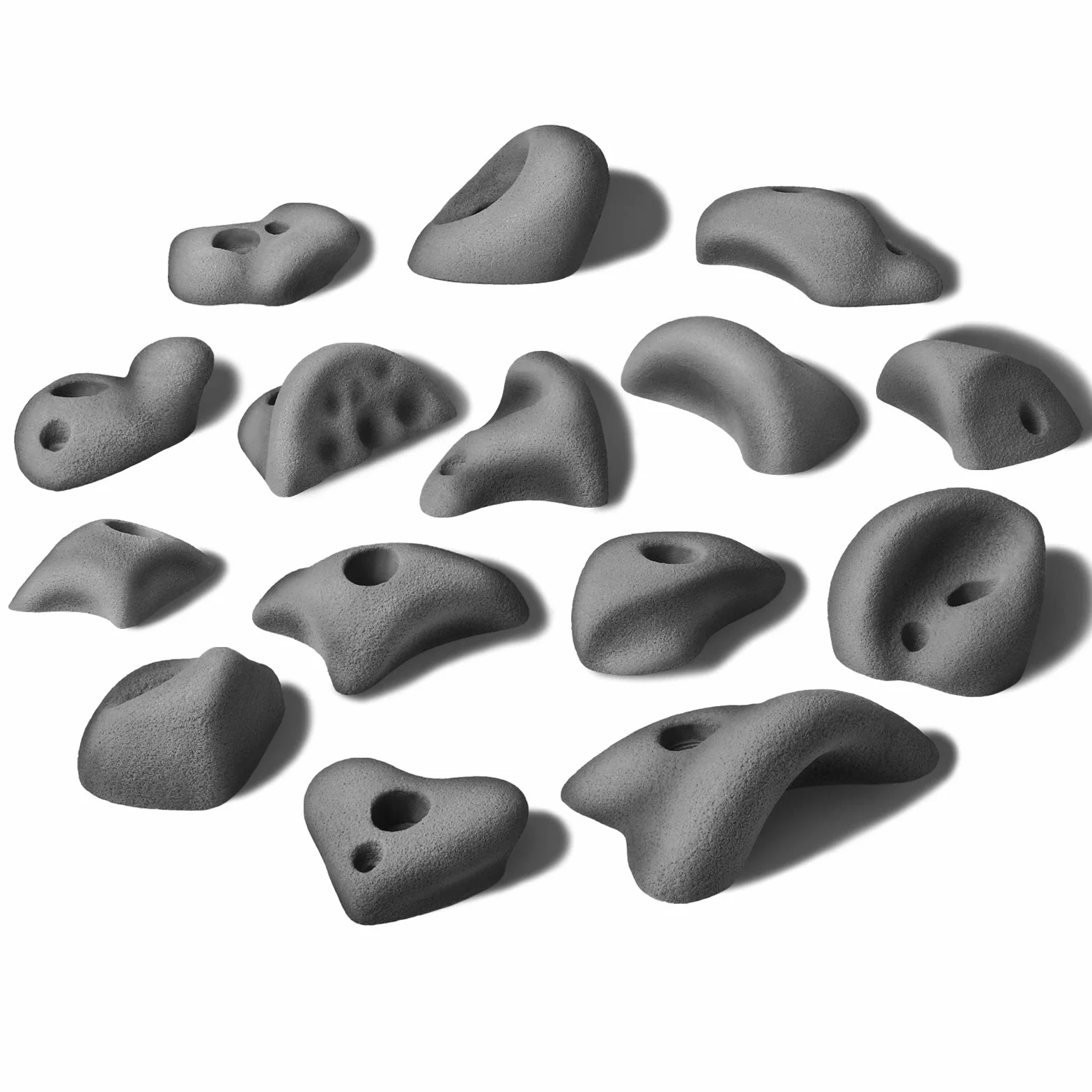 ALPIDEX 15 Presas De Escalada M/L Asas Pequeñas Peldaños Piedras Bloques Escalada Grey Stone