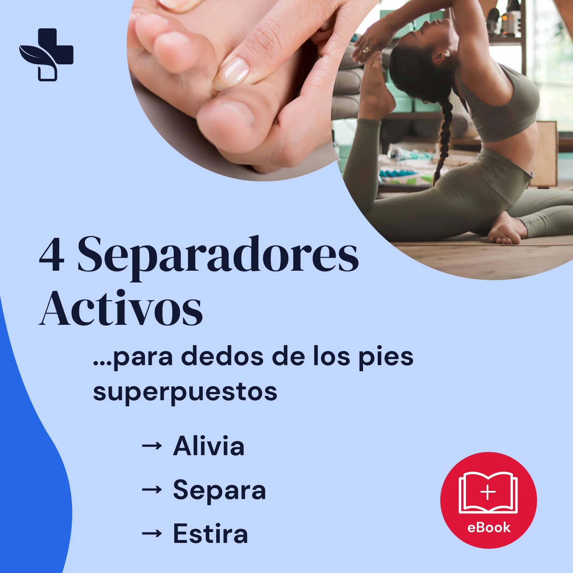 YOGAMEDIC Separadores de Dedos de los Pies Superpuestos, 4 Uds – Silicona 0% BPA