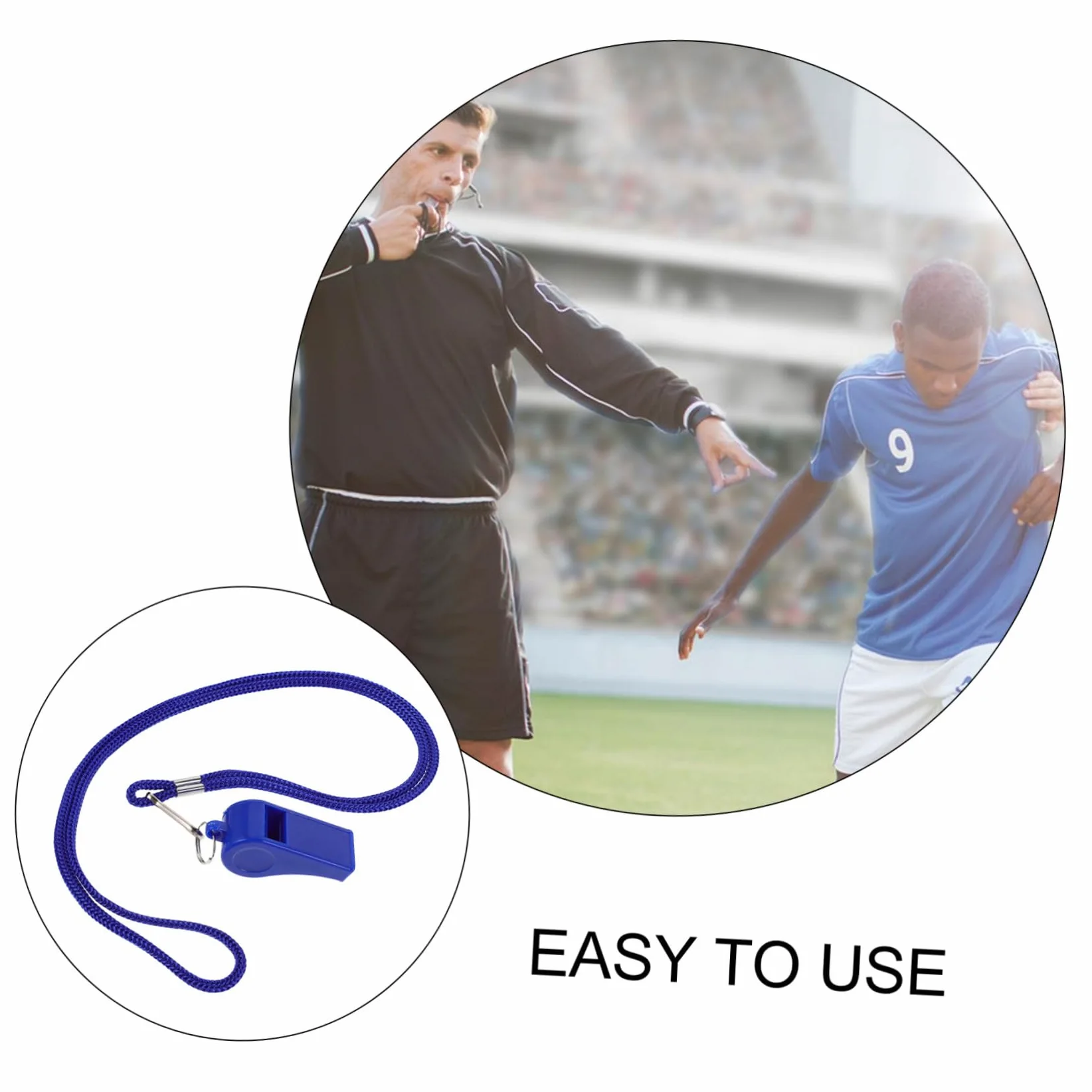 Mikikit 36 Piezas Silbatos Plásticos con Cuerda Sonido Fuerte y Silbato de Emergencia para Senderismo Camping Deportes y Actividades Color Azul