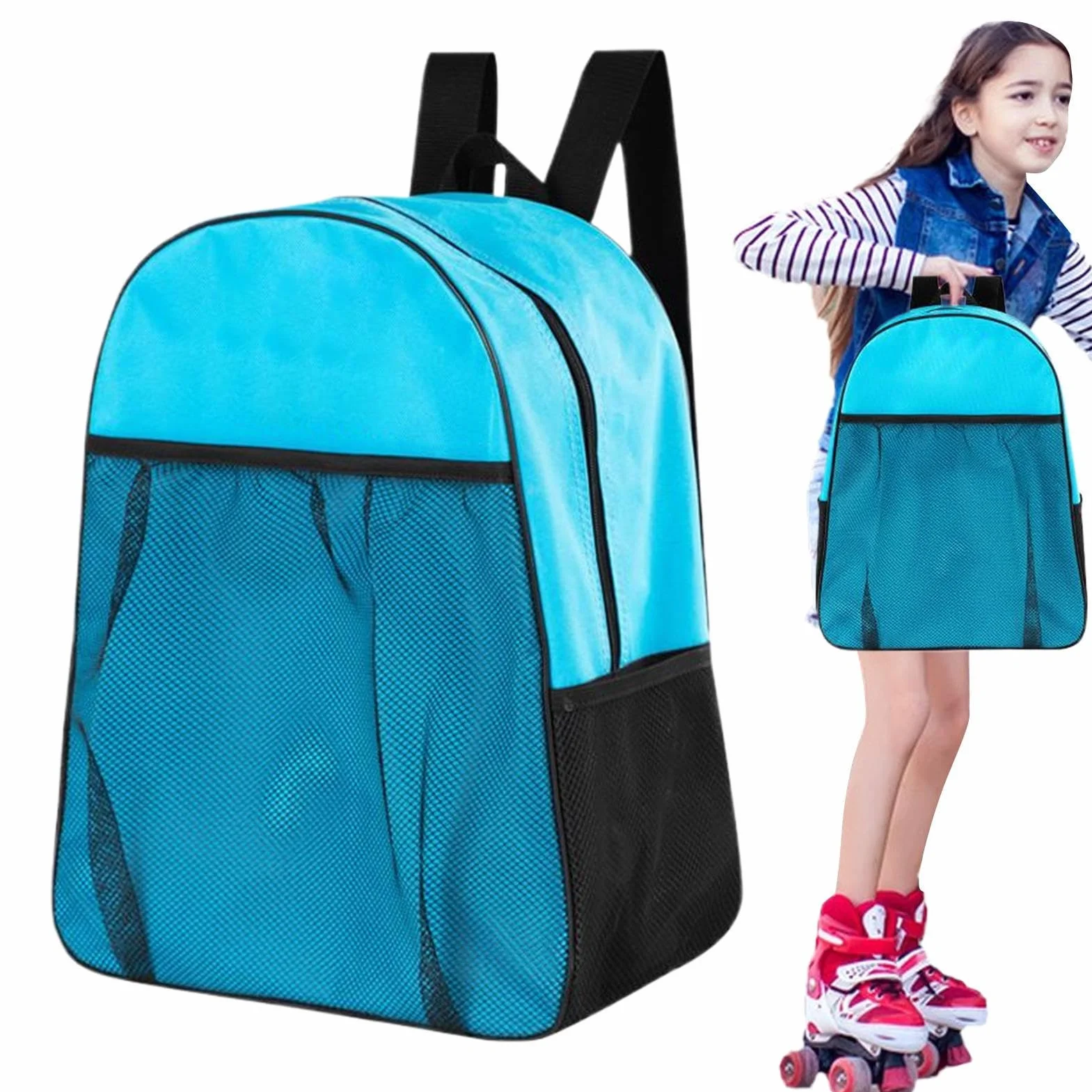 Genérico Bolsa para Patines, Mochila para Patines Niños Adulto, Bolsa De Almacenamiento para Patines En Línea para Patines De Hielo, Ideal para Viajes Y Entrenamiento Al Aire Libre, 35x17x43cm