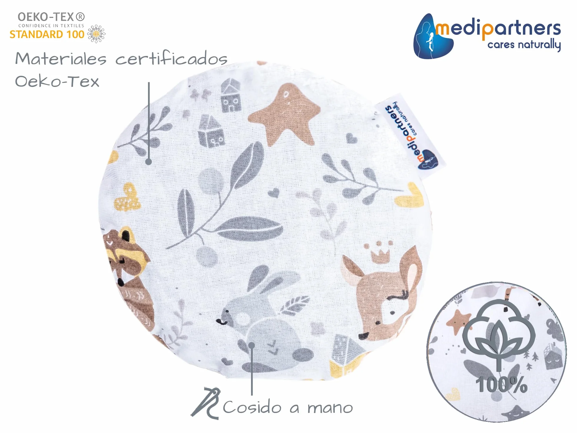 Saco de Semillas para Microondas 100% Algodón 15cm 180g Cojin Termico Ciervo