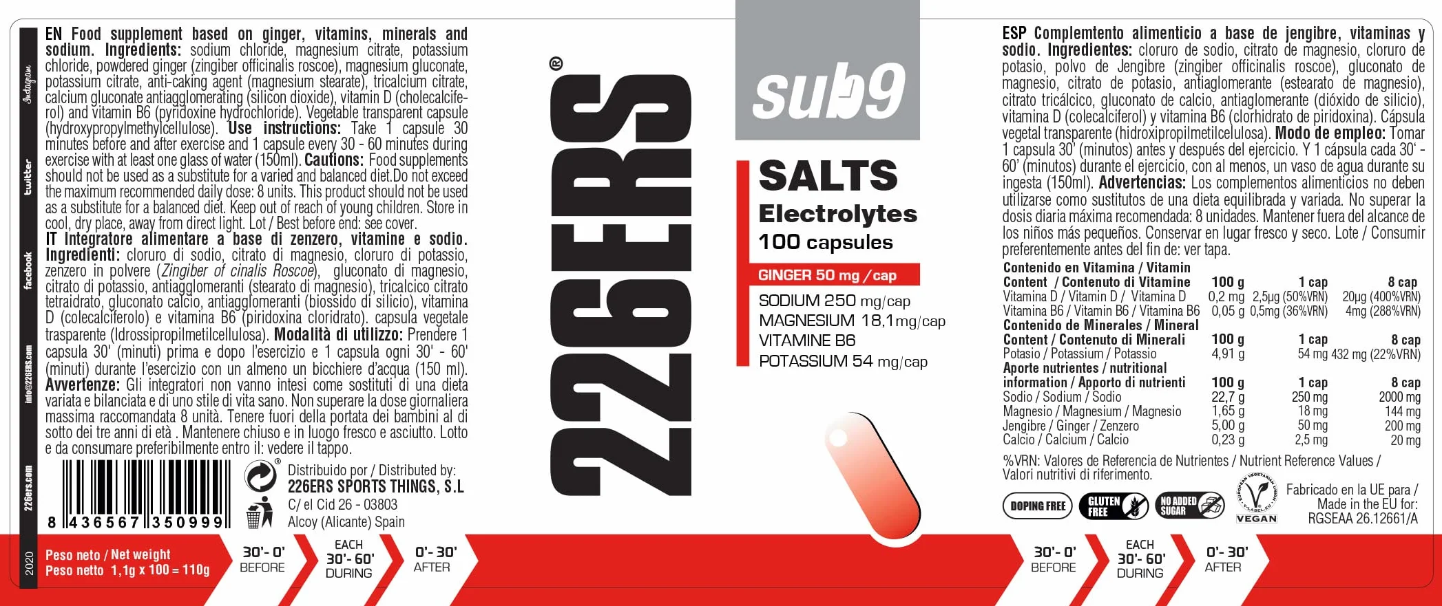 SUB-9 SALTS ELECTROLYTES 100UD
