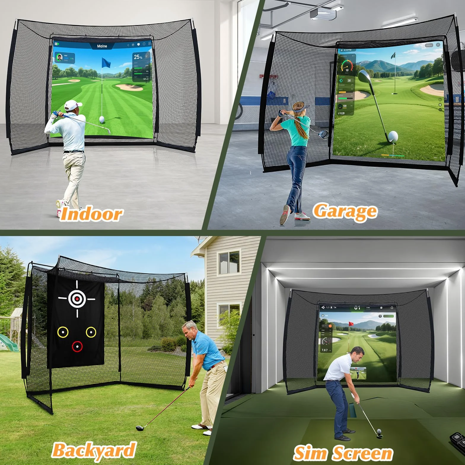 Red portátil de práctica para Golf，Red de Práctica para Golf, Juego de Red de Golf por al Aire Libre de Golf Interior