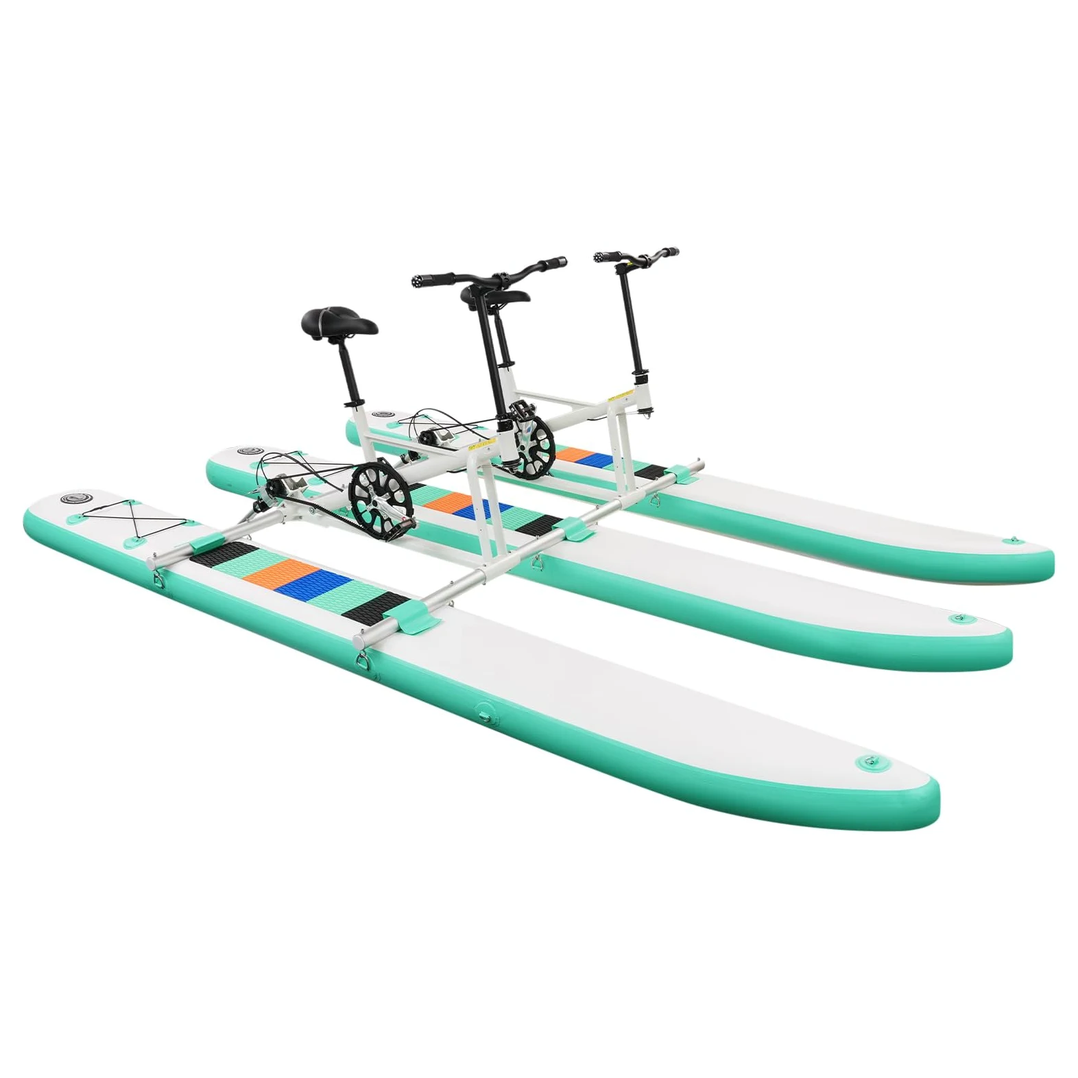 Bicicleta de agua para 2 personas, inflable con una capacidad de carga de 180 kg, barco inflable de dos plazas con asientos ajustables, bote inflable a pedales