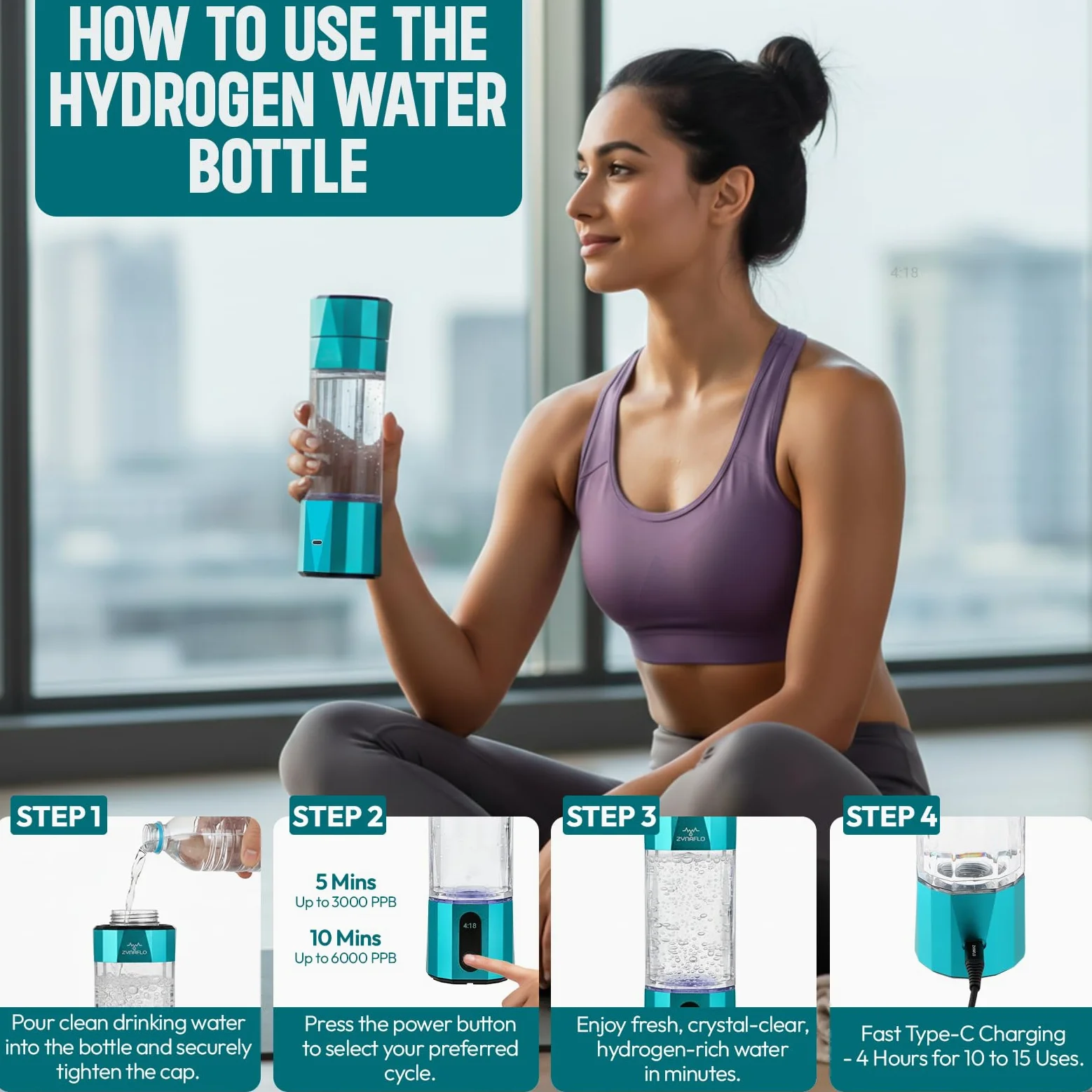 H2-Max Generador de botellas de agua de hidrógeno con tecnología SPE/PEM