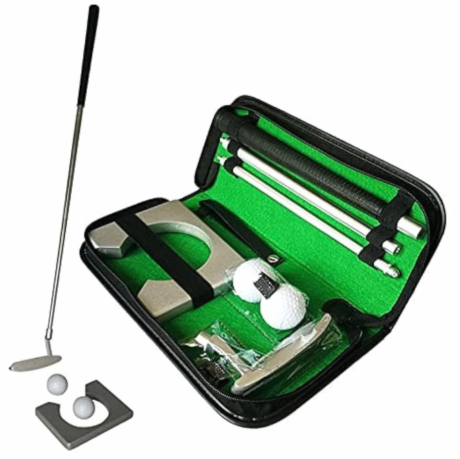 Golf Putting Kit, Juego de Putter de Entrenamiento Portátil, Regalo de Golf de Interior
