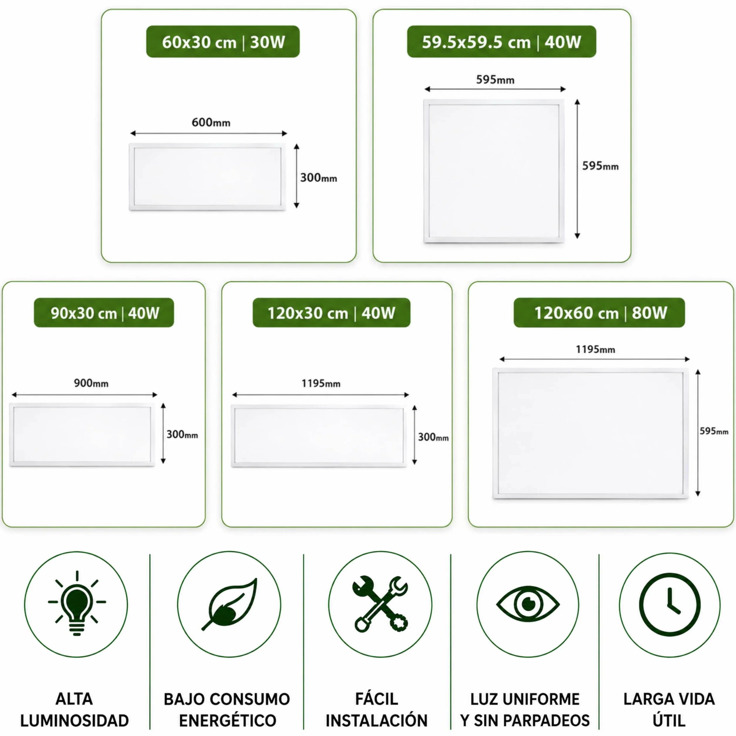 CLAR Plafon LED Techo 60x60 CCT Blanco Calido Neutro Frio Pack 1