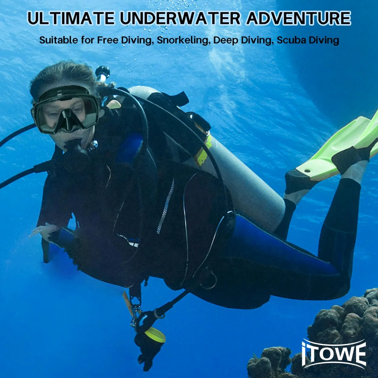 Máscara de buceo, gafas de natación para hombres y mujeres, de vidrio templado transparente, antivaho, equipo de buceo