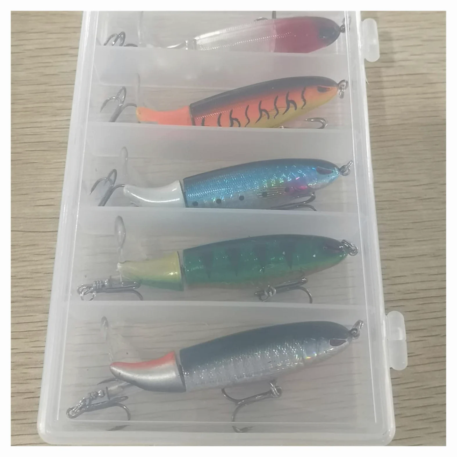 Señuelos de Pesca Juego de señuelos de Pesca Cebo con Caja de rotación Cait Hard Bait Fuerza de Pesca de Cebo Artificial Ganchos Duros Bass Fishing Tackle 5pcs Cebos Artificiales