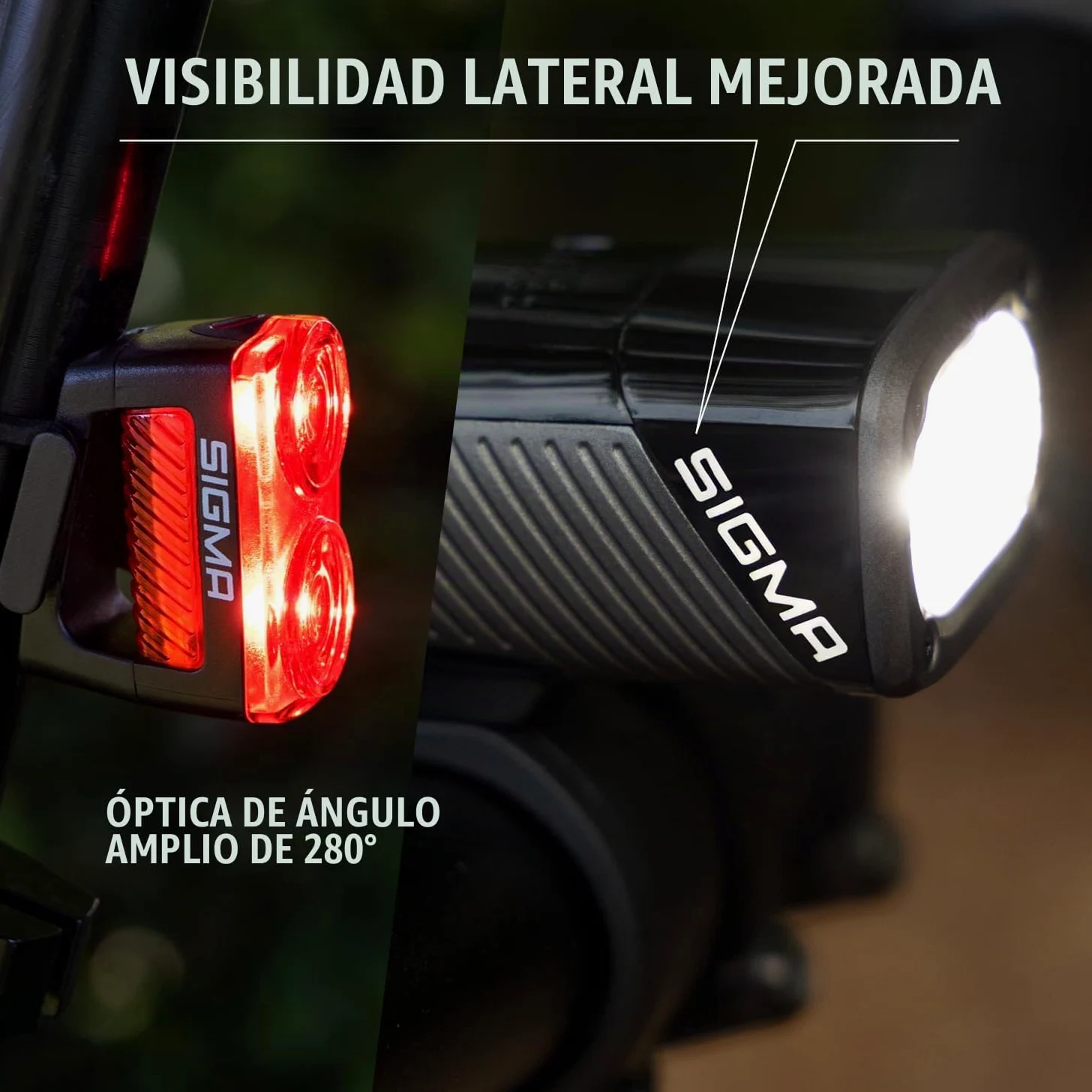 Sigma Buster 1600 / RL 150 Set | Luz LED Delantera y Trasera | 1600 Lumen y 150 Lumen | Luces Delantera y Trasera Recargables con Seis Modos de luz
