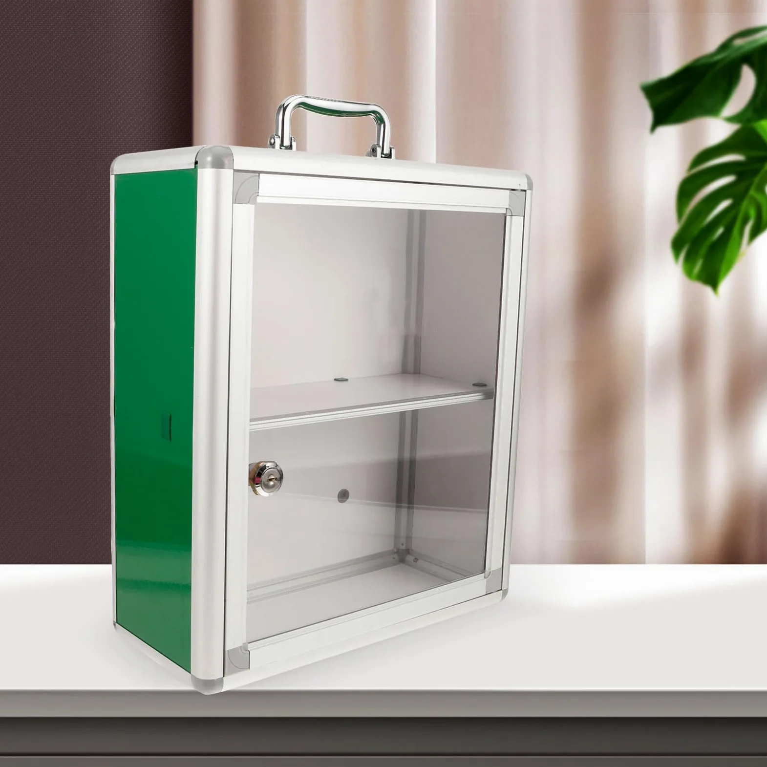 Botiquín de Primeros Auxilios de Pared, Gran Capacidad, Puerta Transparente | Acrílico y Plástico Aleación de Aluminio, Clasificación y Ahorro de Espacio, para Casa y Coche