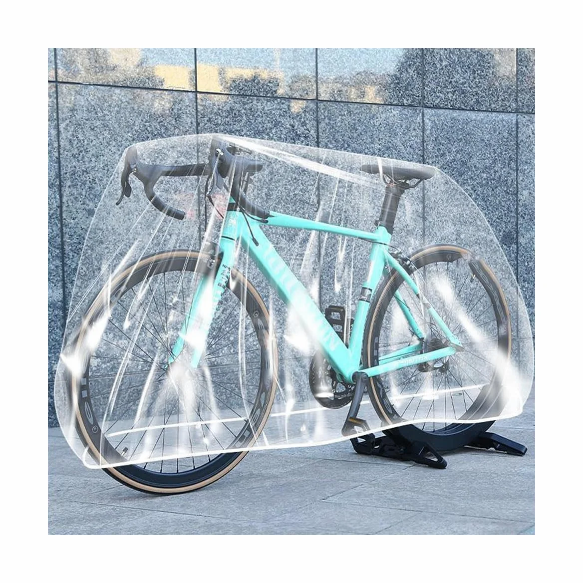 Funda impermeable para exteriores para scooter eléctrico y bicicleta, cubierta transparente a prueba de polvo, cubierta de almacenamiento de protección completa para bicicleta eléctrica y ciclomotor