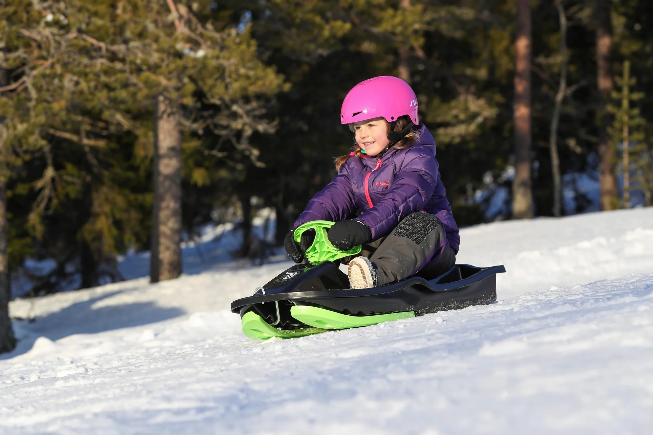 STIGA Snowpower Trineo con Volante y Freno para Niños a Partir de 5 Años