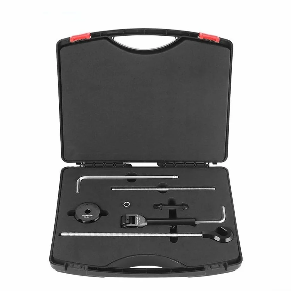 Herramienta de extracción de pernos de cubierta de manivela de bicicleta con componentes de acero inoxidable y volante de aleación de aluminio para mantenimiento de MTB