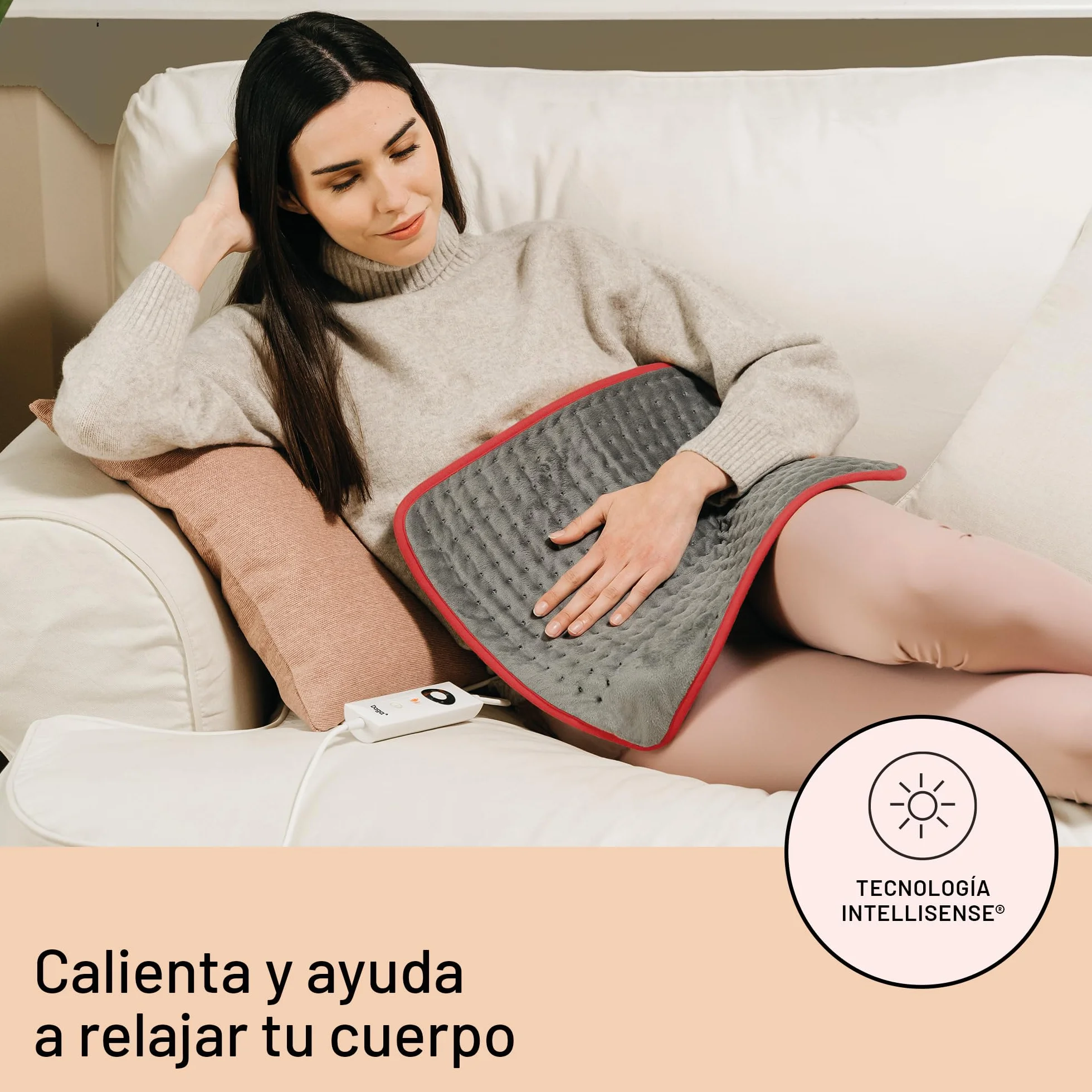 DAGA Almohadilla Térmica Confort, Tecnología Intellisense, 5 Temperaturas, 40x35 cm