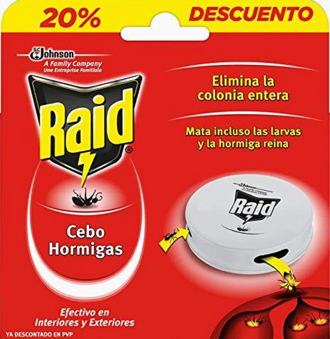 Raid Cebos Trampa antihormigas Elimina Colonia Entera Interiores Exteriores 1 Unidad