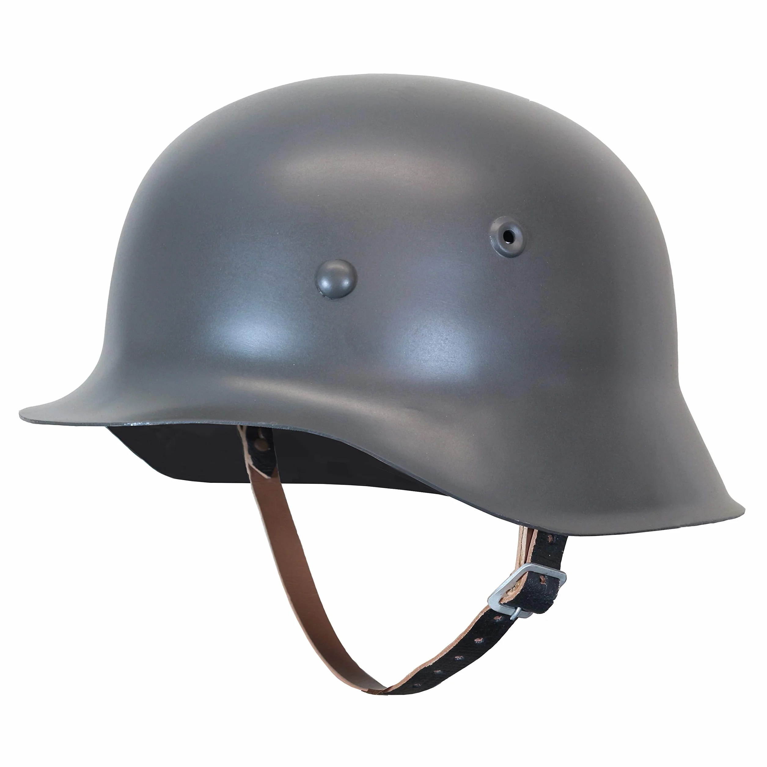 Reproducción de casco de acero M42 del ejército alemán de la Segunda Guerra Mundial con forro de cuero y correa para la barbilla