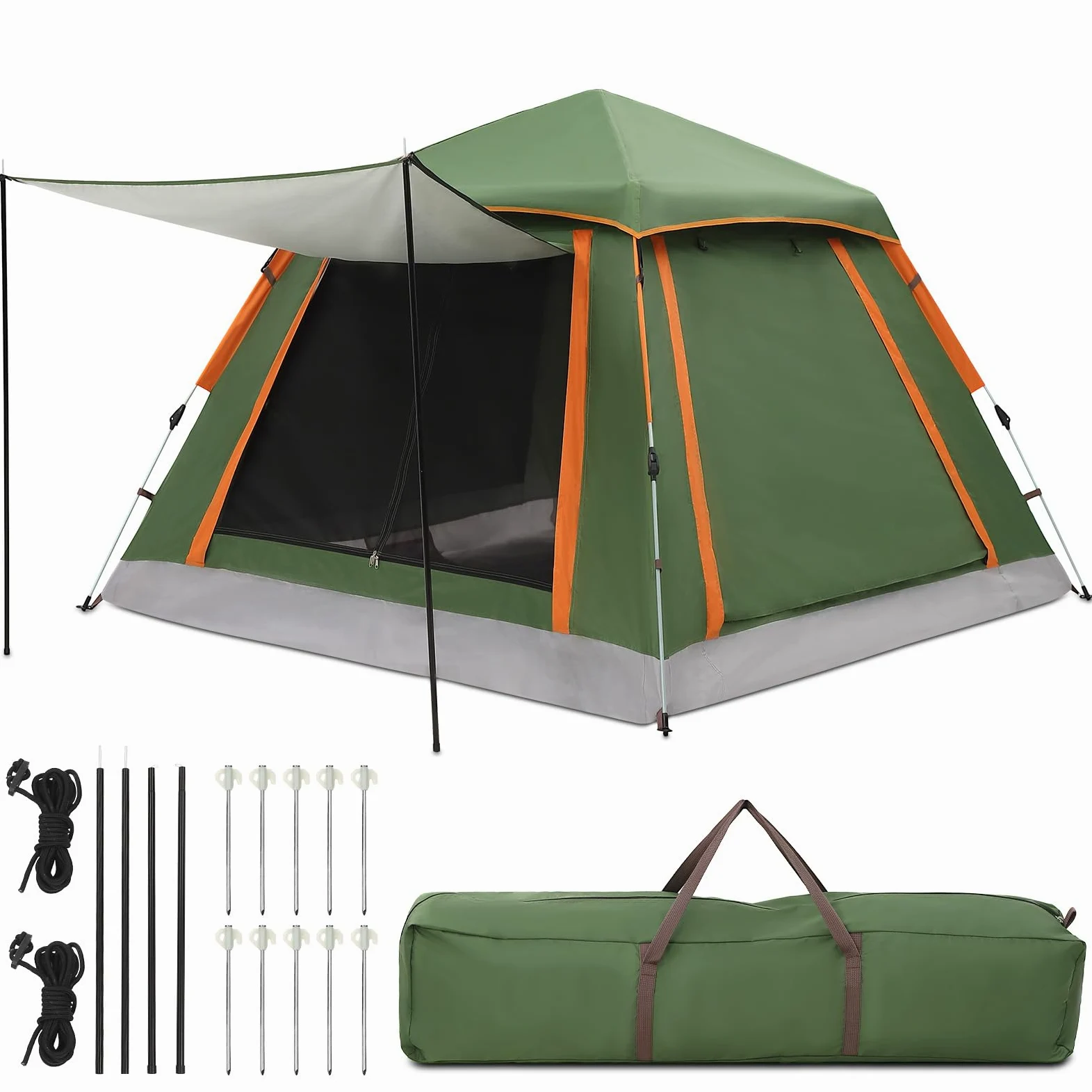 HAUSPROFI tienda de campaña pop up para 2 a 3 personas, toldo para ventana, tienda impermeable automática, doble ventilación, protección contra mosquitos, 2 capas
