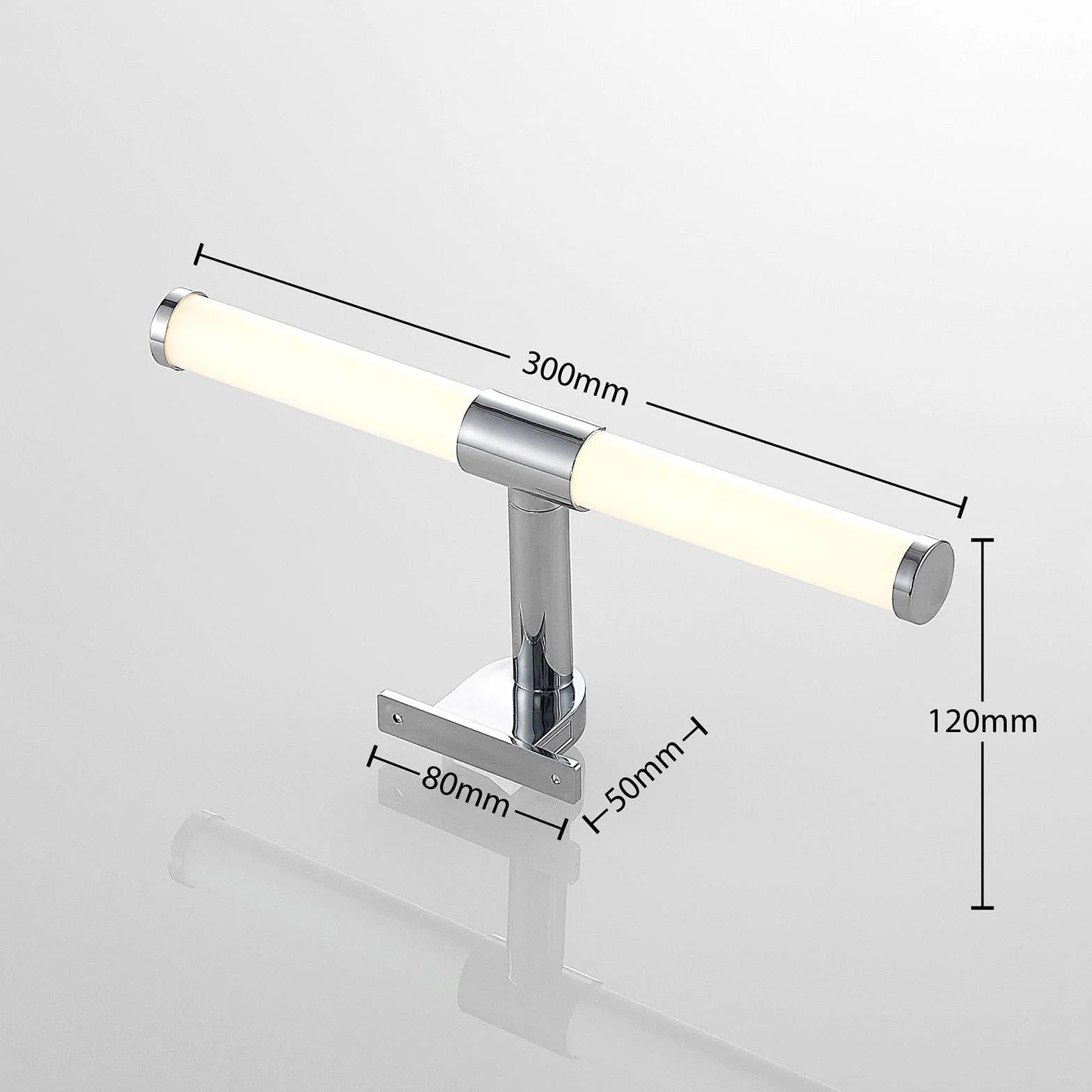 Lindby LED Lámpara de pared Naili Plateado Plástico Baño 1 llama
