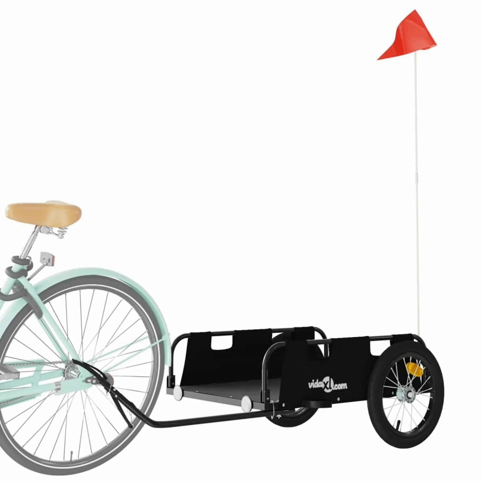 ARKEM Remolque de Carga para Bicicleta Hierro y Tela Oxford Negro Remolque Bicicleta niños Remolque Coche