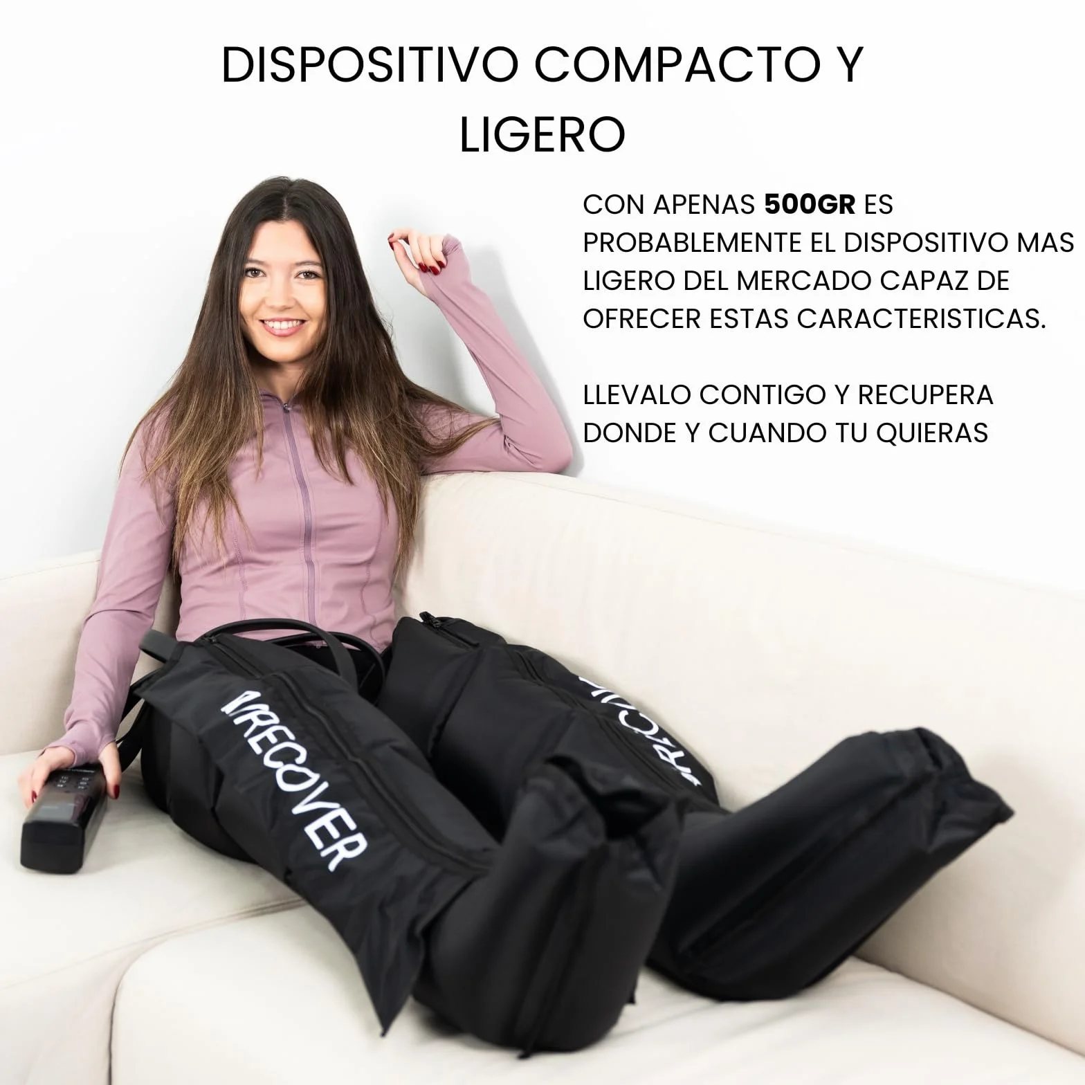 Presoterapia para Casa, Masajeador de Piernas y Pies 4 Cámaras de Aire, 6 Modos, 9 Niveles, 40-200 mmHg