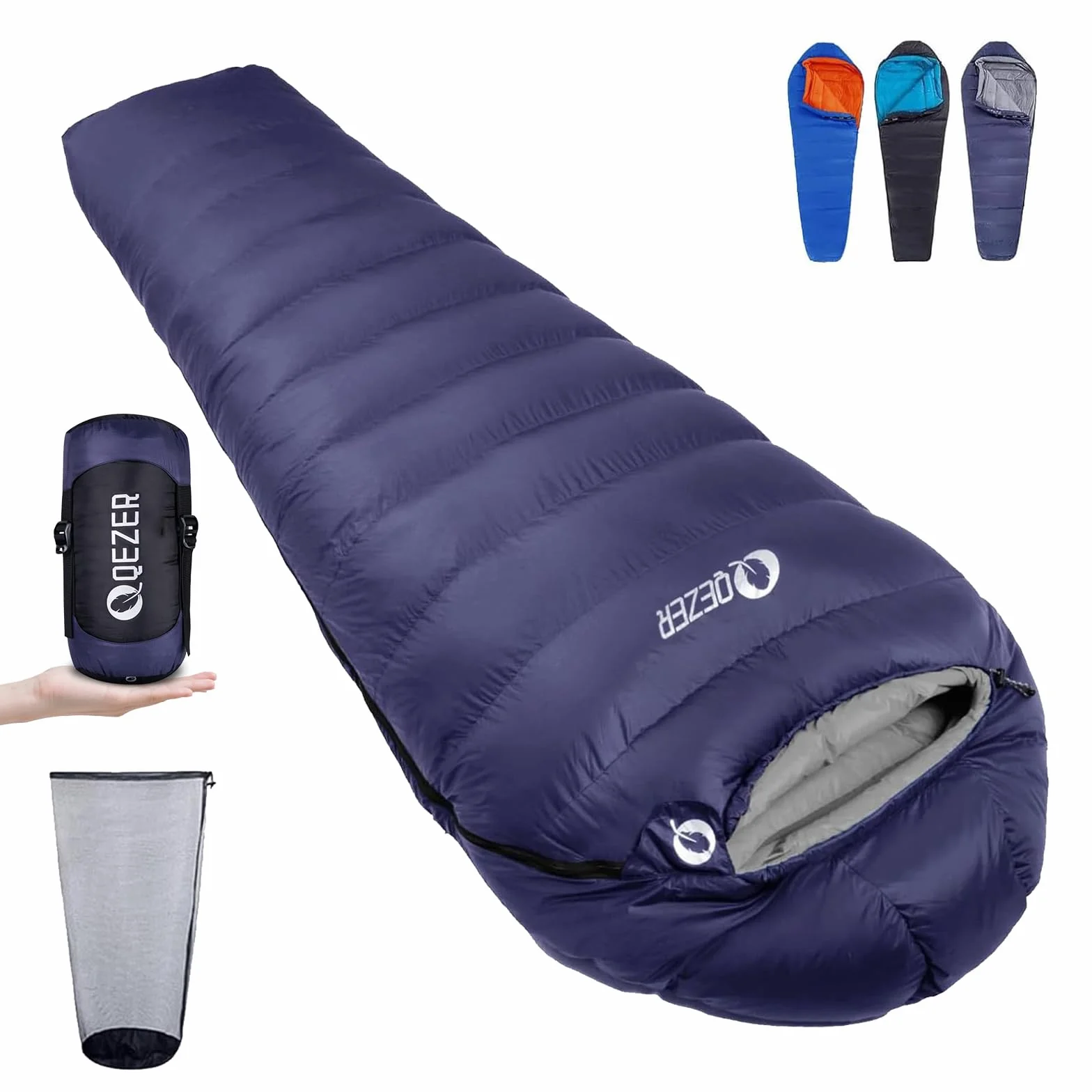 Saco de dormir de plumón para adultos, saco de dormir de 0 grados con relleno de 620 grados, ultraligero, saco de dormir para mochileros | -12.2 °C a -0.0000000001 °C, uso en 4 estaciones, plumón, ligero y compacto, camping, senderismo, mochilero