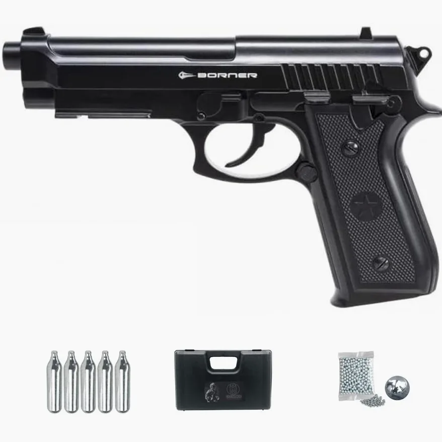 Pistola de balines Borner 92M Full Metal Calibre 4,5mm semiautomática Beretta 92