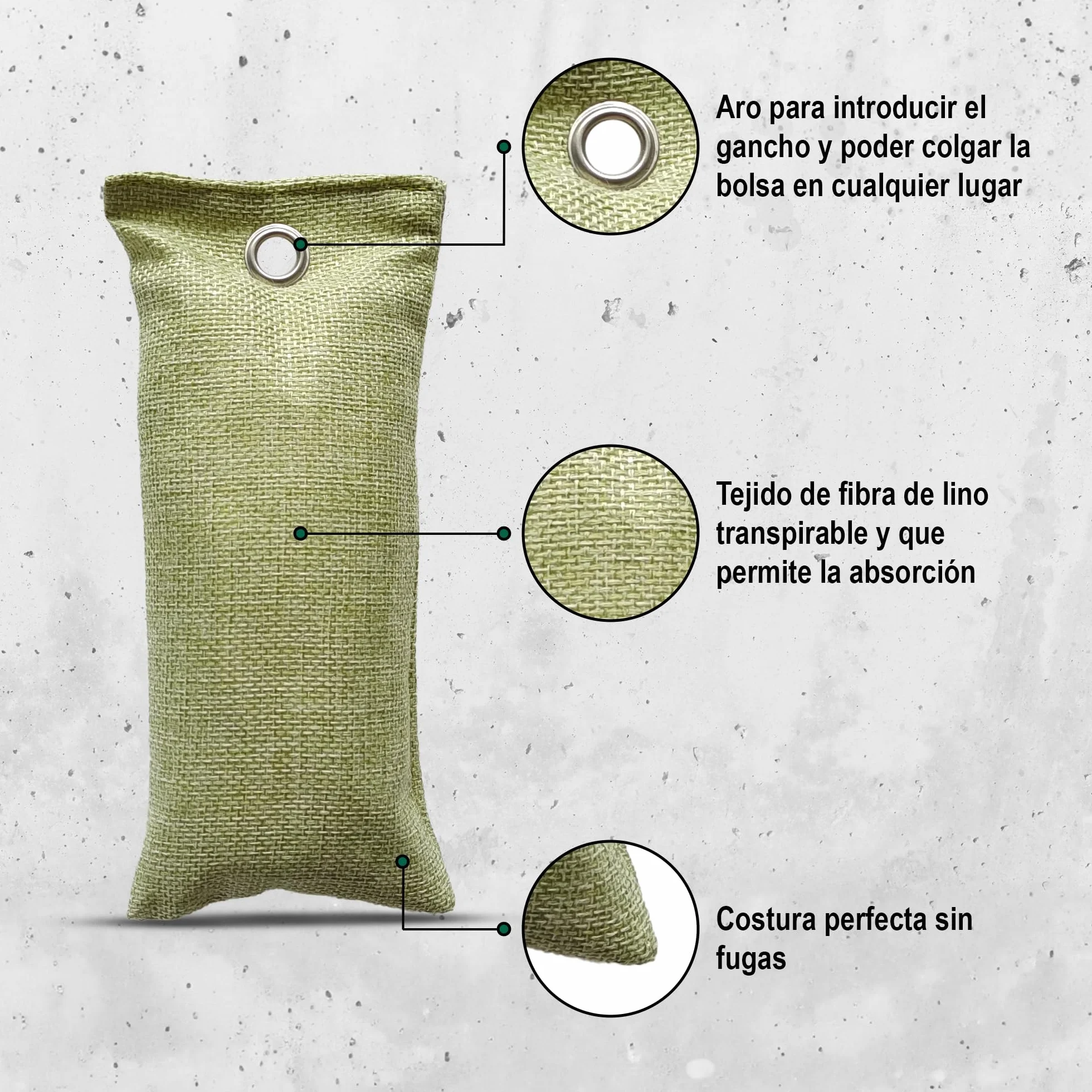 Bolsas de carbón activado 80g neutralizador absorbe olores purificadoras antihumedad armarios nevera ropa