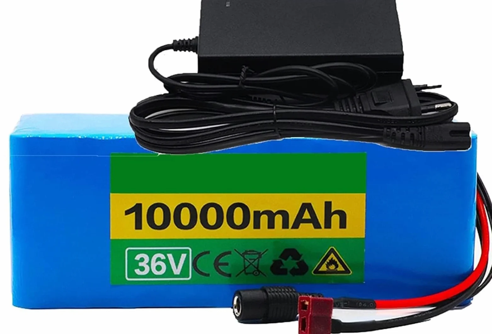 Batería De Bicicleta Eléctrica 36 V 10 Ah Con BMS Y Cargador Repuesto 10S3P Recargable Impermeable For For Motor 100 W-500 W(XT60)