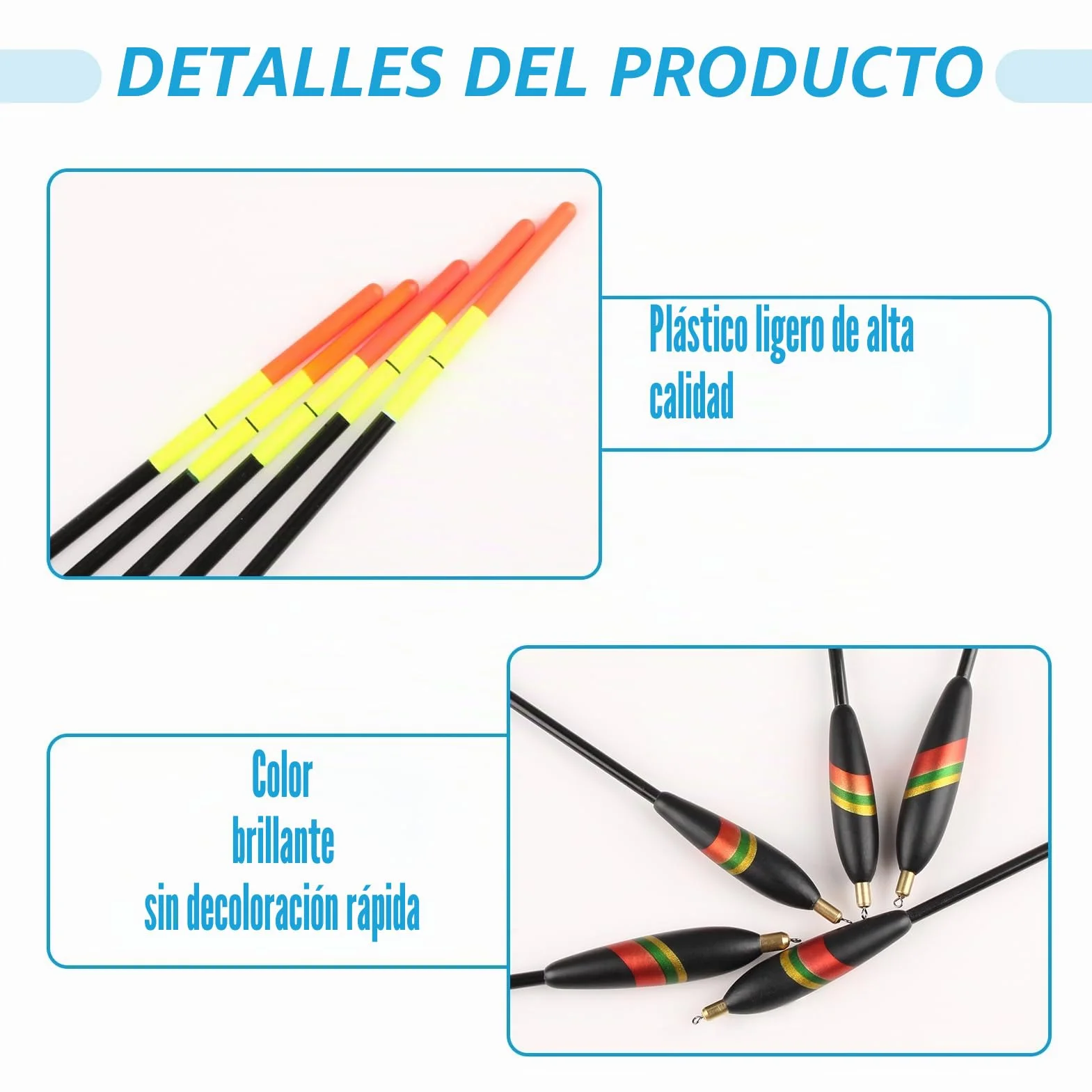 Set de 5 flotadores de Pesca Waggler 4g-8g con 2g pre-plomado - Ideal para lanzamientos amplios y precisos