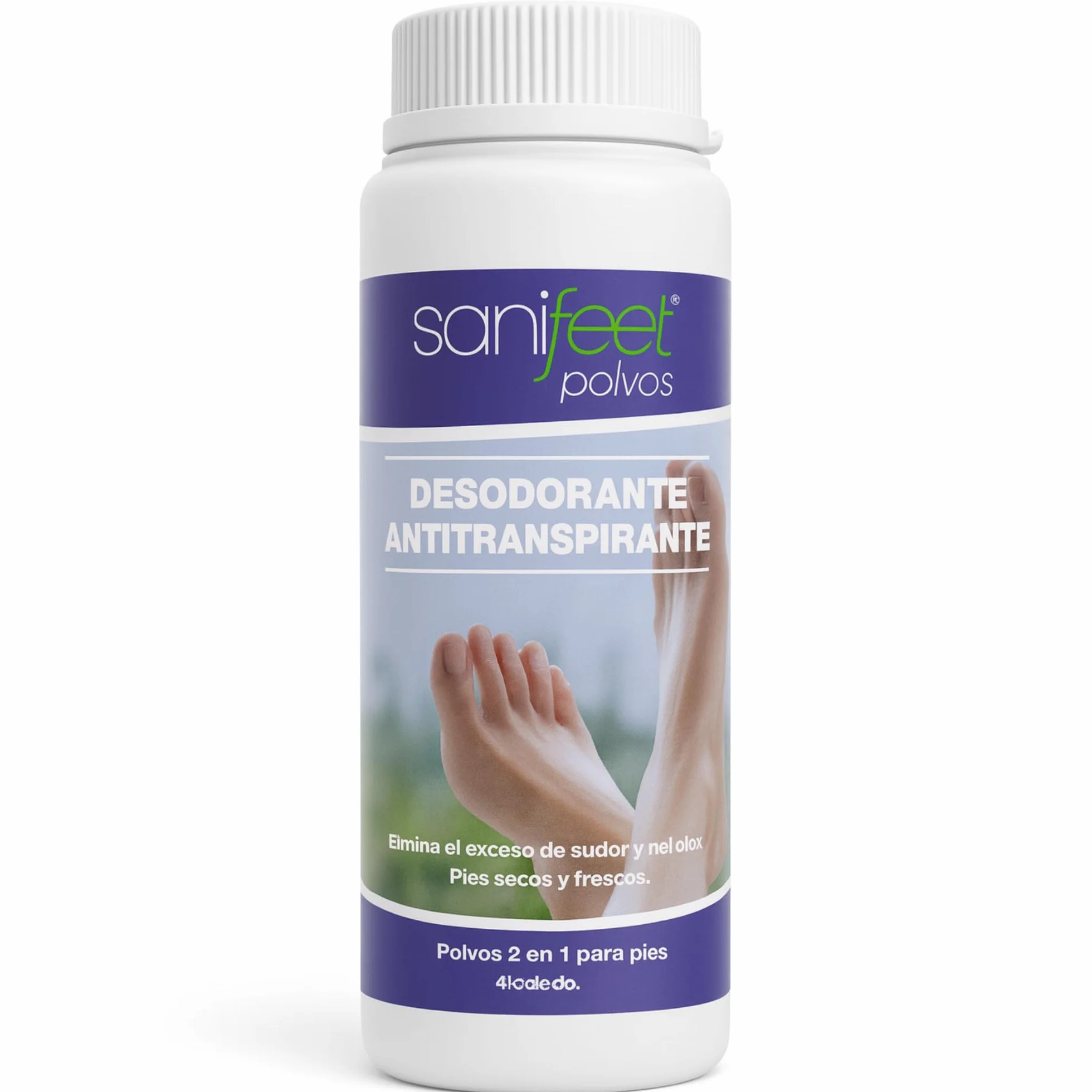 Sanifeet Polvos Desodorante para Pies y Calzado 100g Antitranspirante Natural con Talco Alumbre Óxido de Zinc y Menta