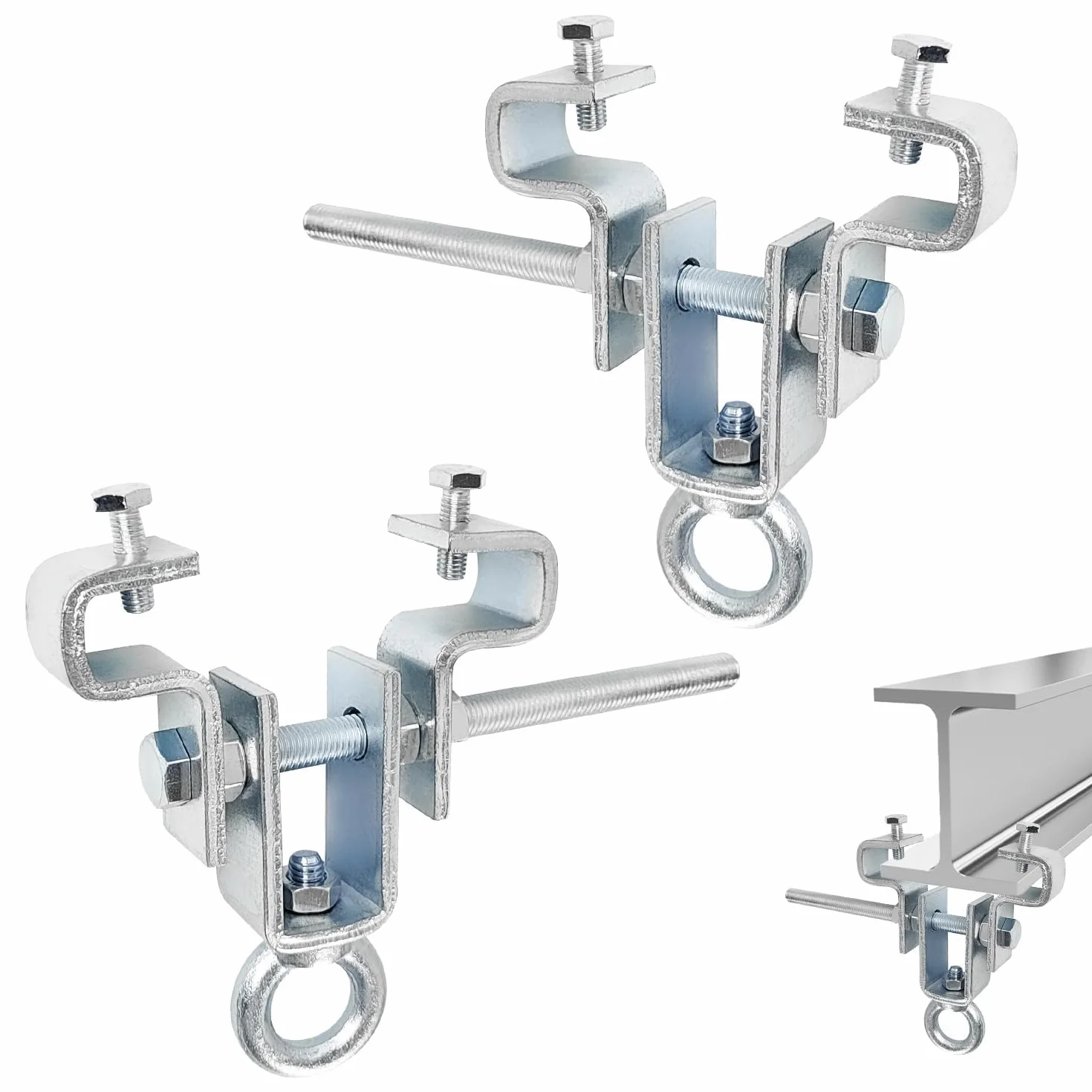 SQLJYU 2 Piezas Soporte Saco Boxeo, Soporte para Saco de Boxeo, Soporte Saco Boxeo Suelo Techo, para Viga Ajustable de 65 mm a 225 mm